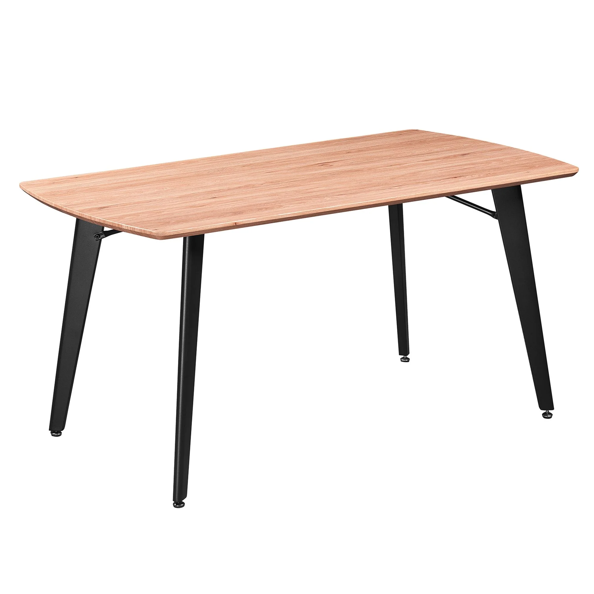 Leon/Zeke 5pc Dining Set in Natural Table with Charcoal Chair - Image 2