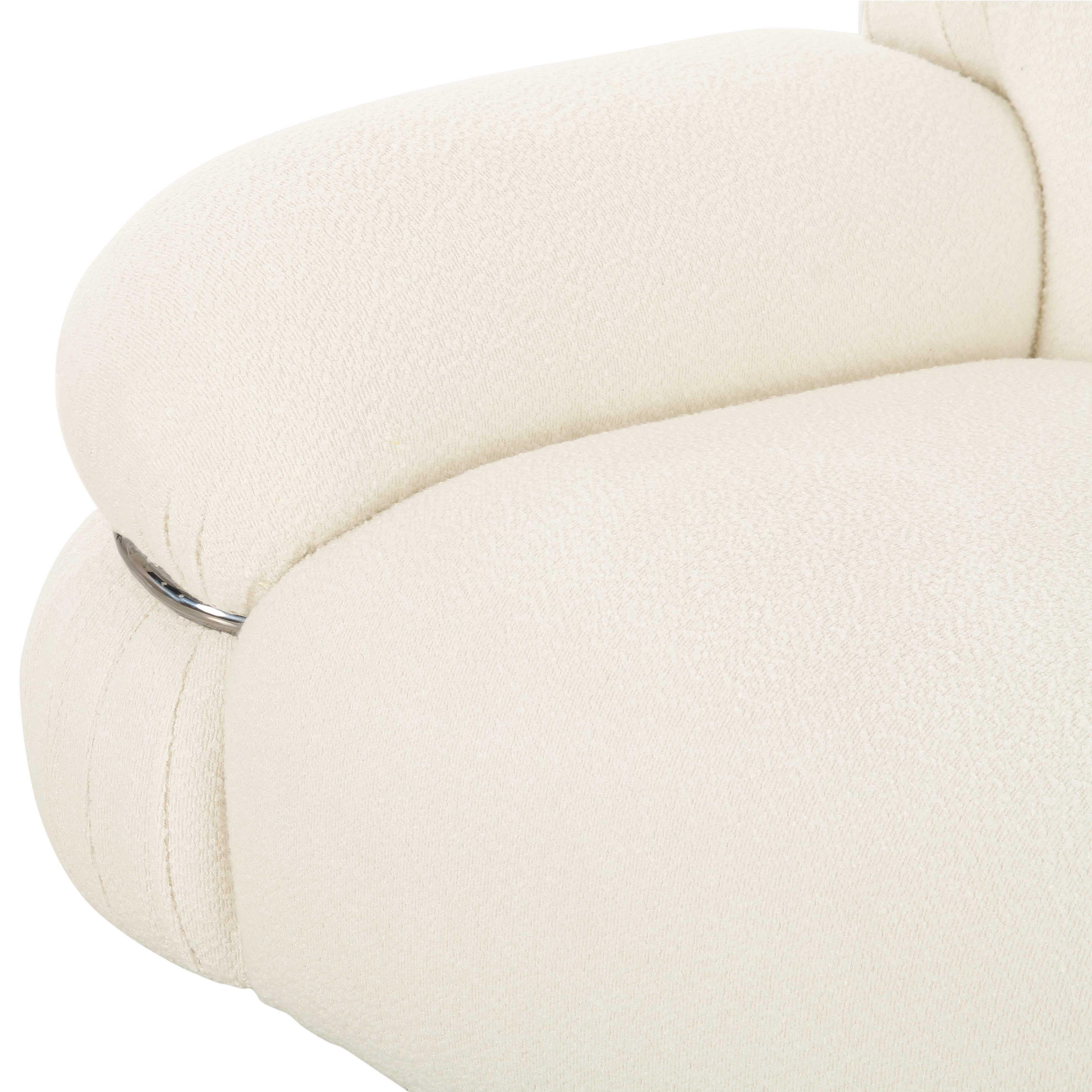 Leyla 98" Cream Performance Boucle Sofa - Image 3