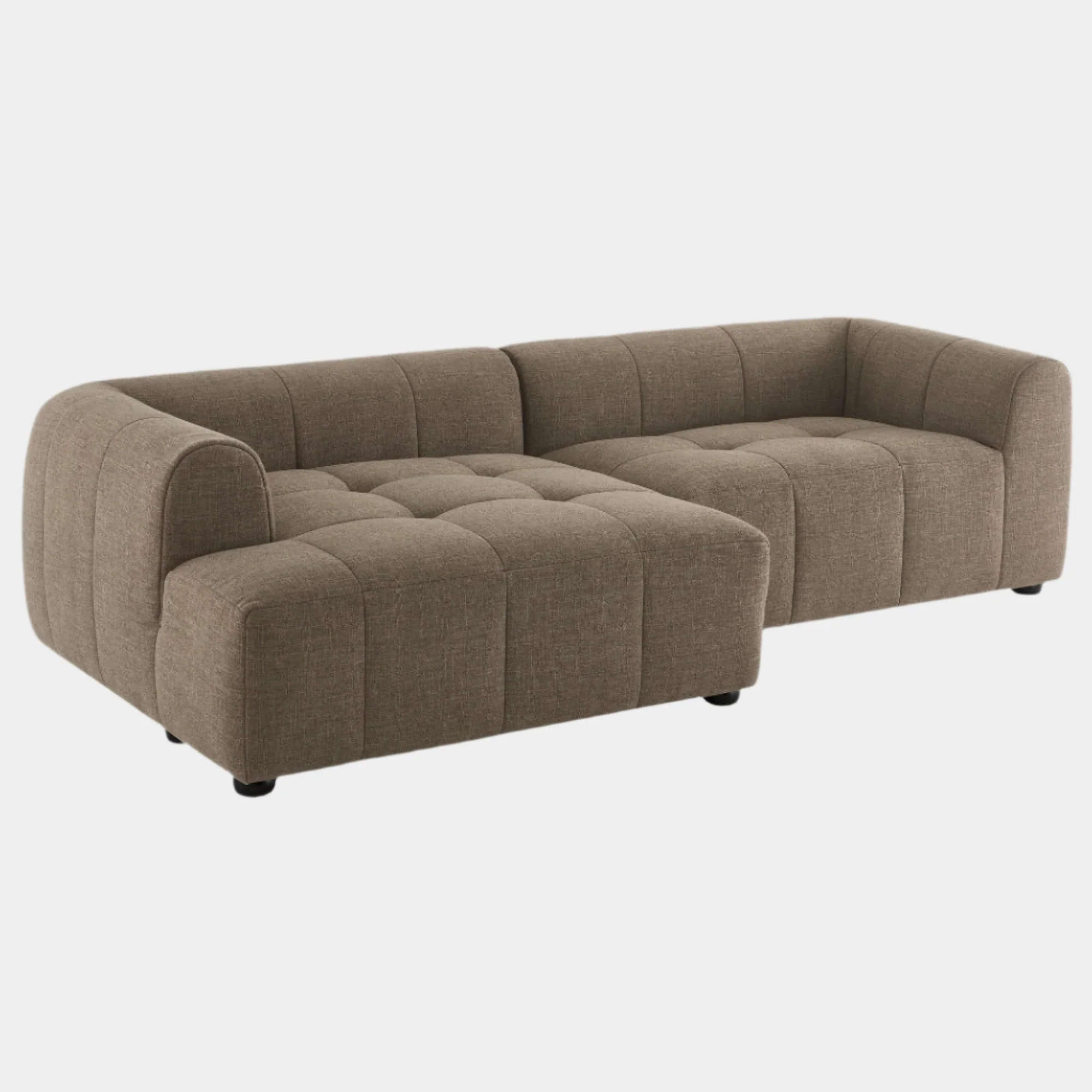 Liana Left-Facing Upholstered Fabric Modular Sofa with Chaise - Image 17