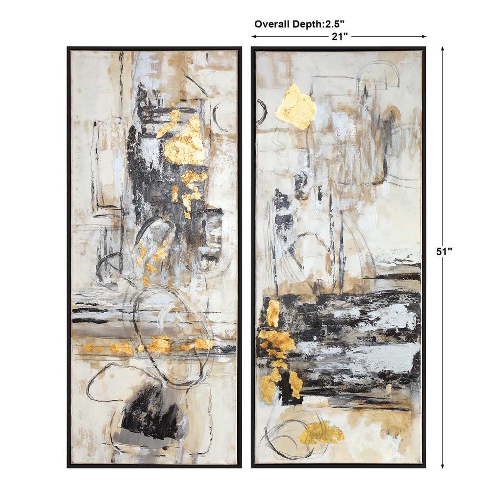 Life Scenes Hand Painted Canvases, S/2 - Image 3