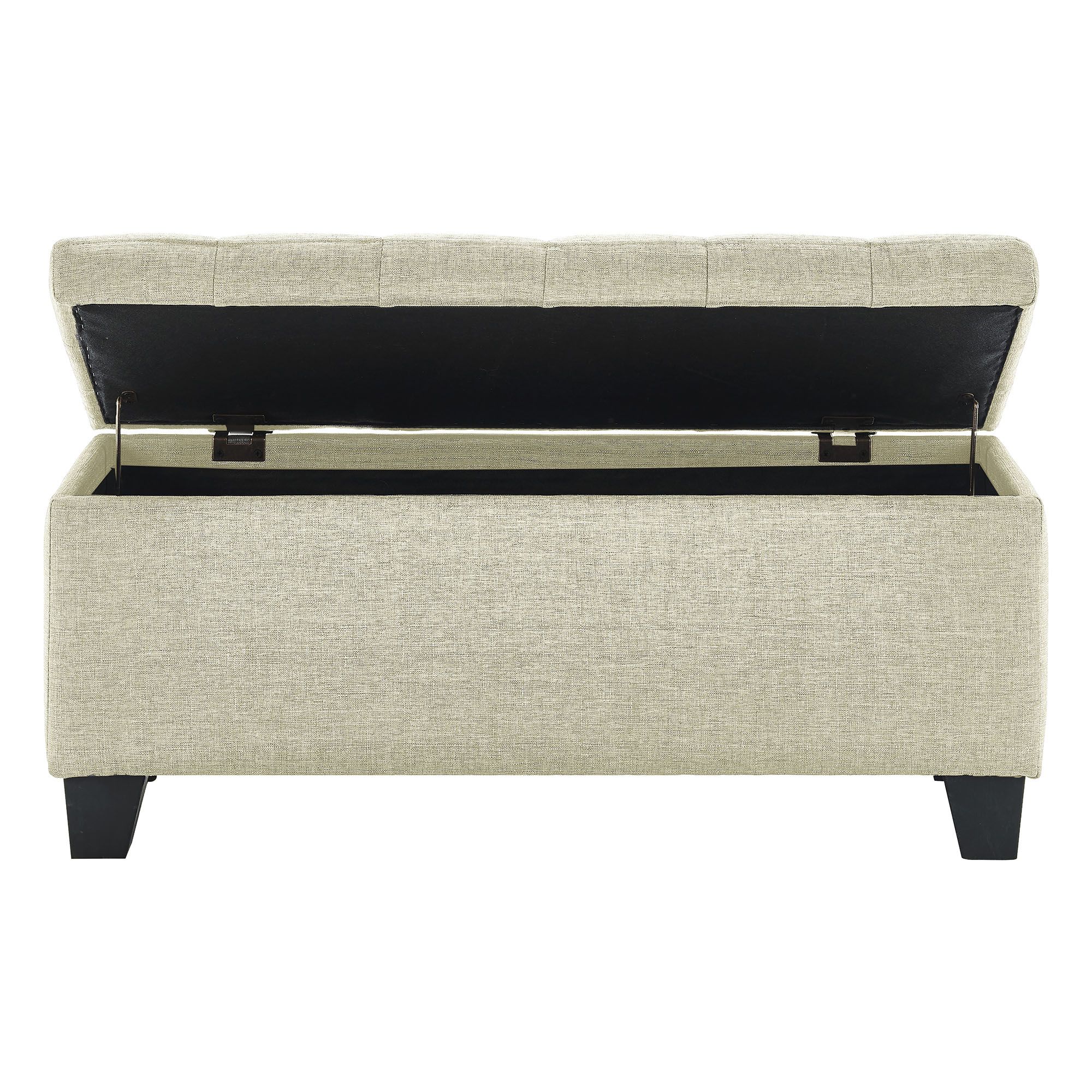Lila Rectangular Storage Ottoman Bench in Beige - Image 5