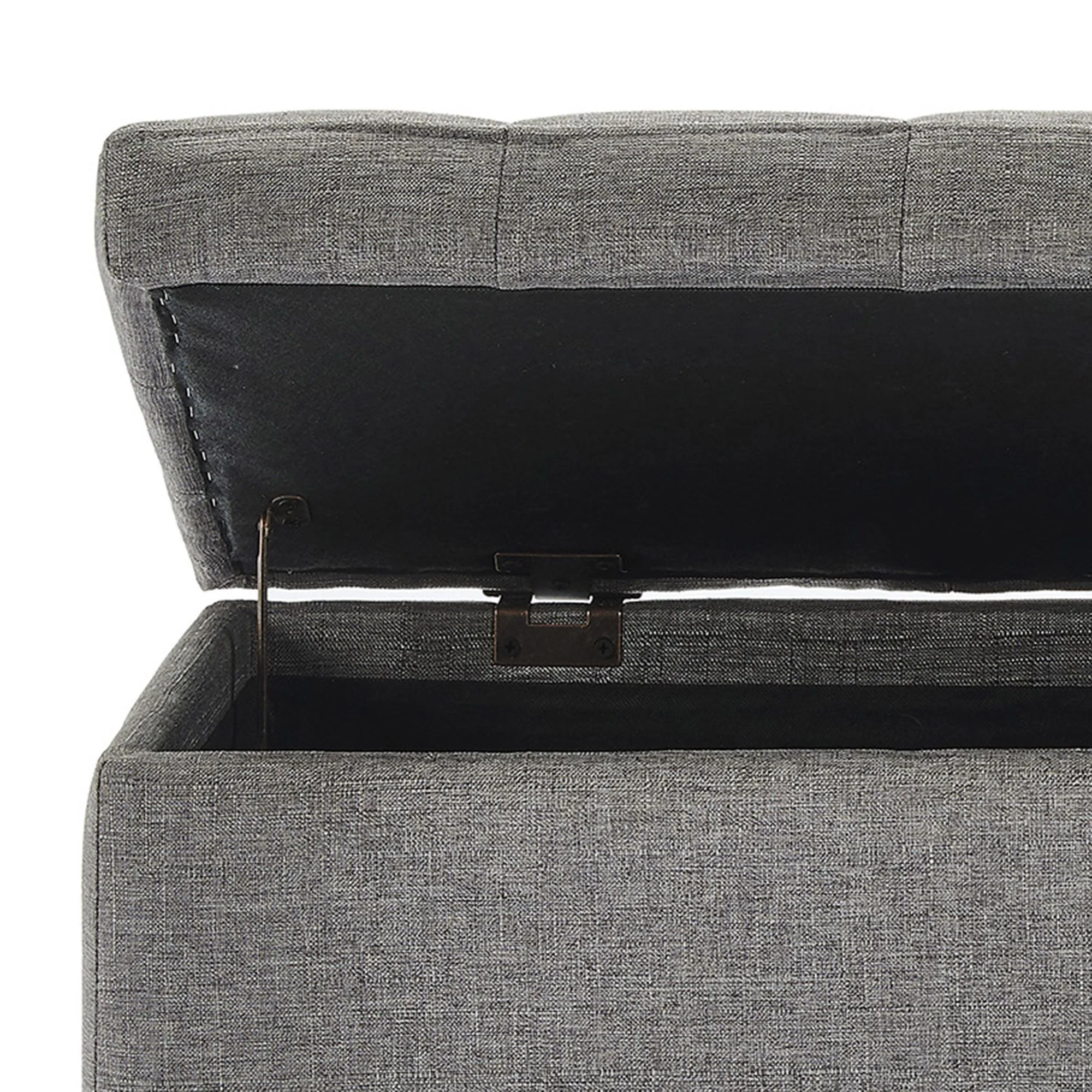 Lila Rectangular Storage Ottoman Bench in Grey - Image 6