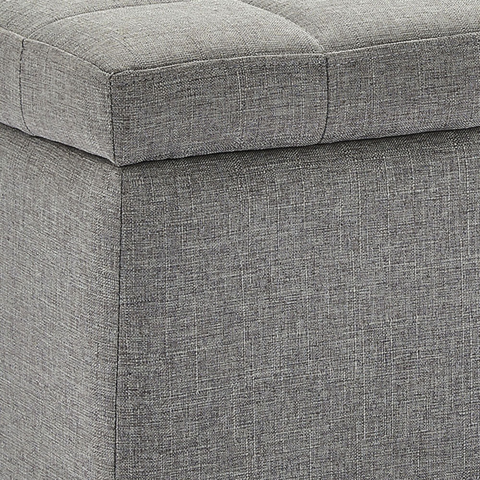 Lila Rectangular Storage Ottoman Bench in Grey - Image 7