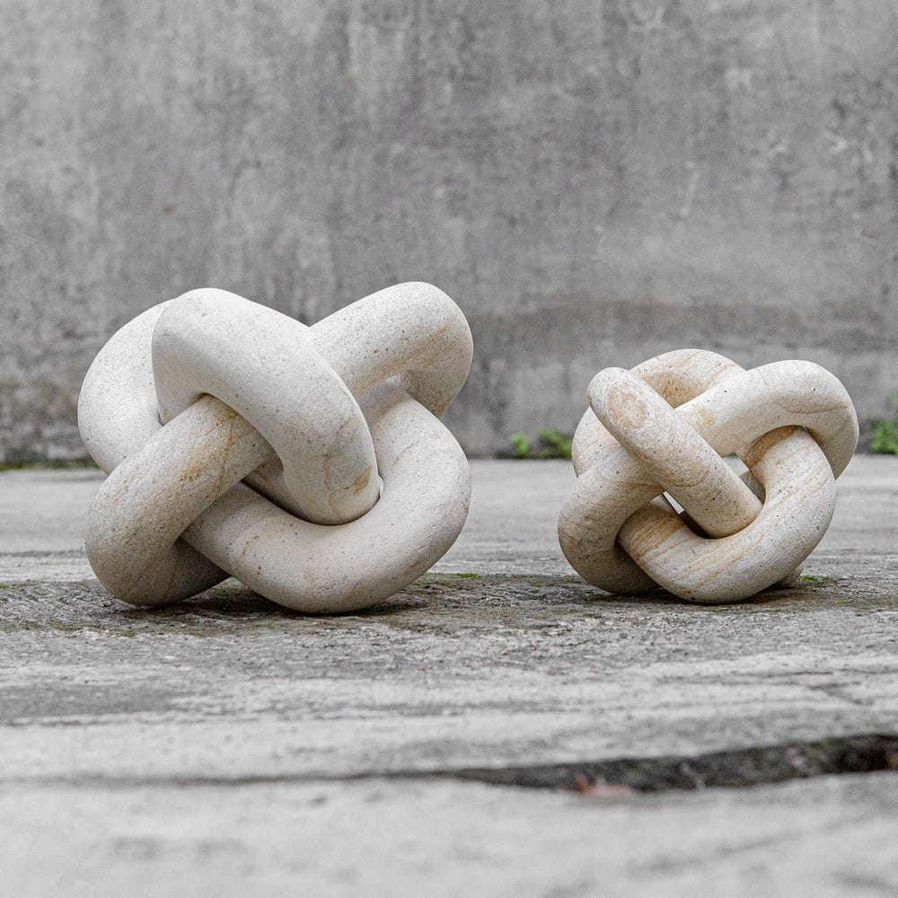 Limestone Link Outdoor Sculptures, S/2 - Image 6