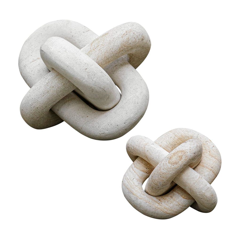 Limestone Link Outdoor Sculptures, S/2 - Image 7