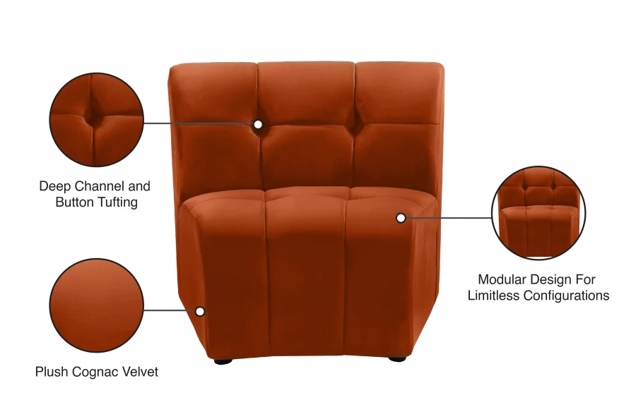 Limitless Velvet Upholstered Modular Chair - Image 80
