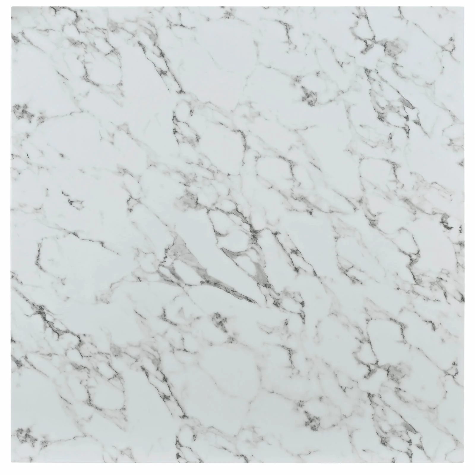 Lippa 48" Square Artificial Marble Dining Table in White - Image 3