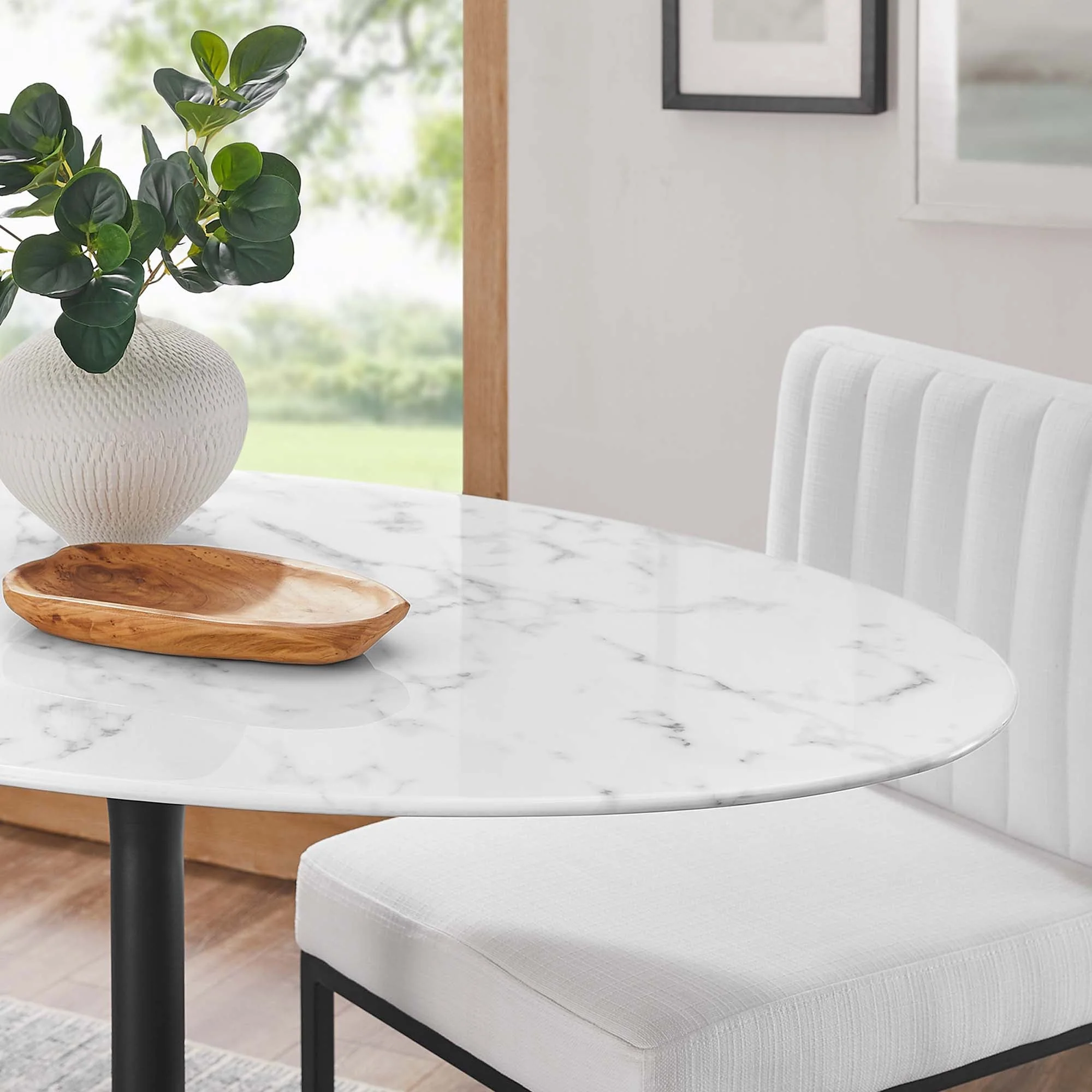 Lippa Oval Artificial Marble Dining Table - Image 16