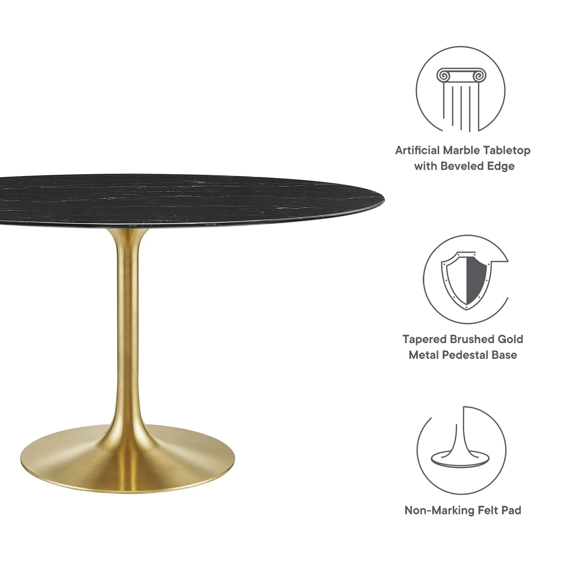 Lippa Oval Artificial Marble Dining Table - Image 37