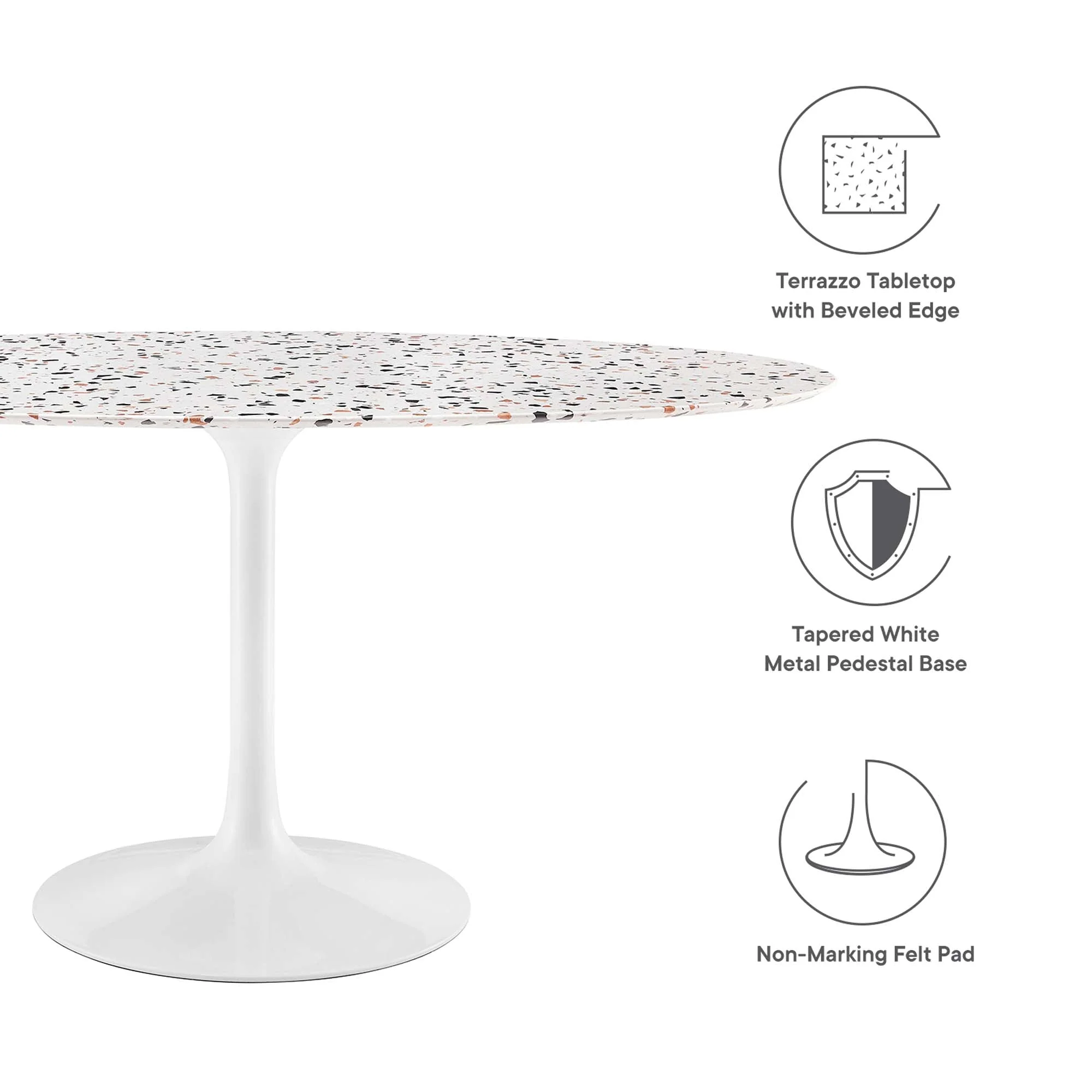 Lippa Oval Terrazzo Dining Table - Image 5