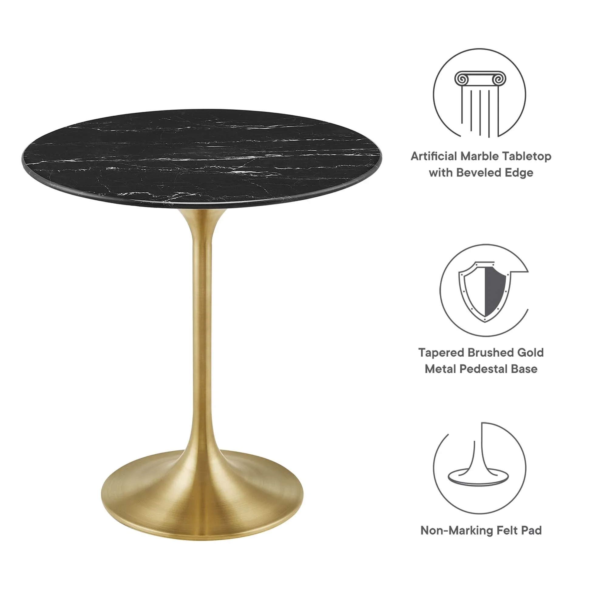 Lippa Round Artificial Marble Side Table - Image 16