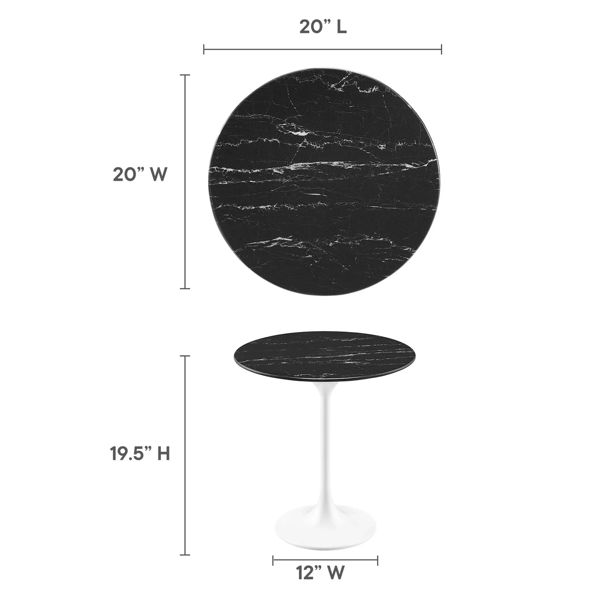 Lippa Round Artificial Marble Side Table - Image 3
