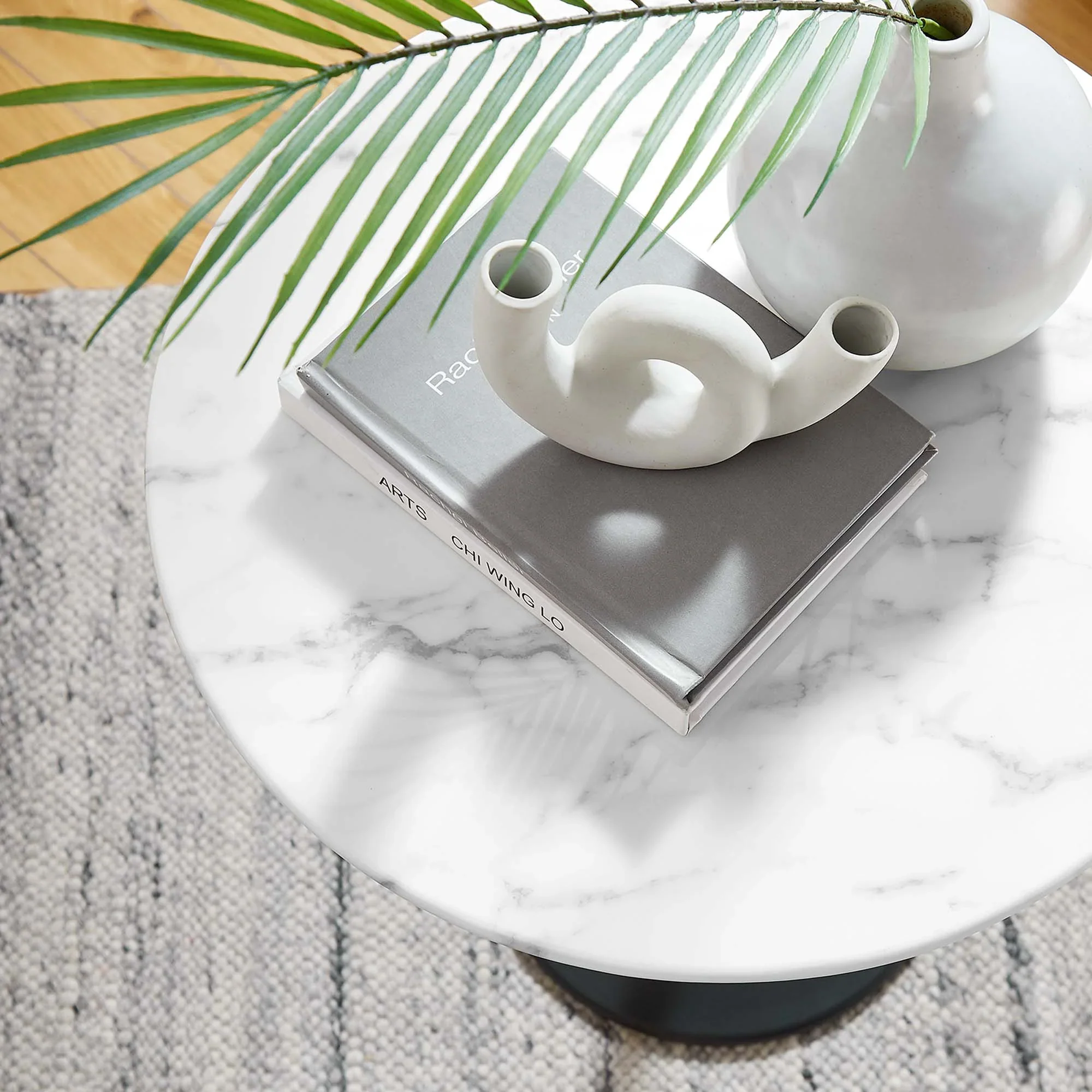 Lippa Round Artificial Marble Side Table - Image 39