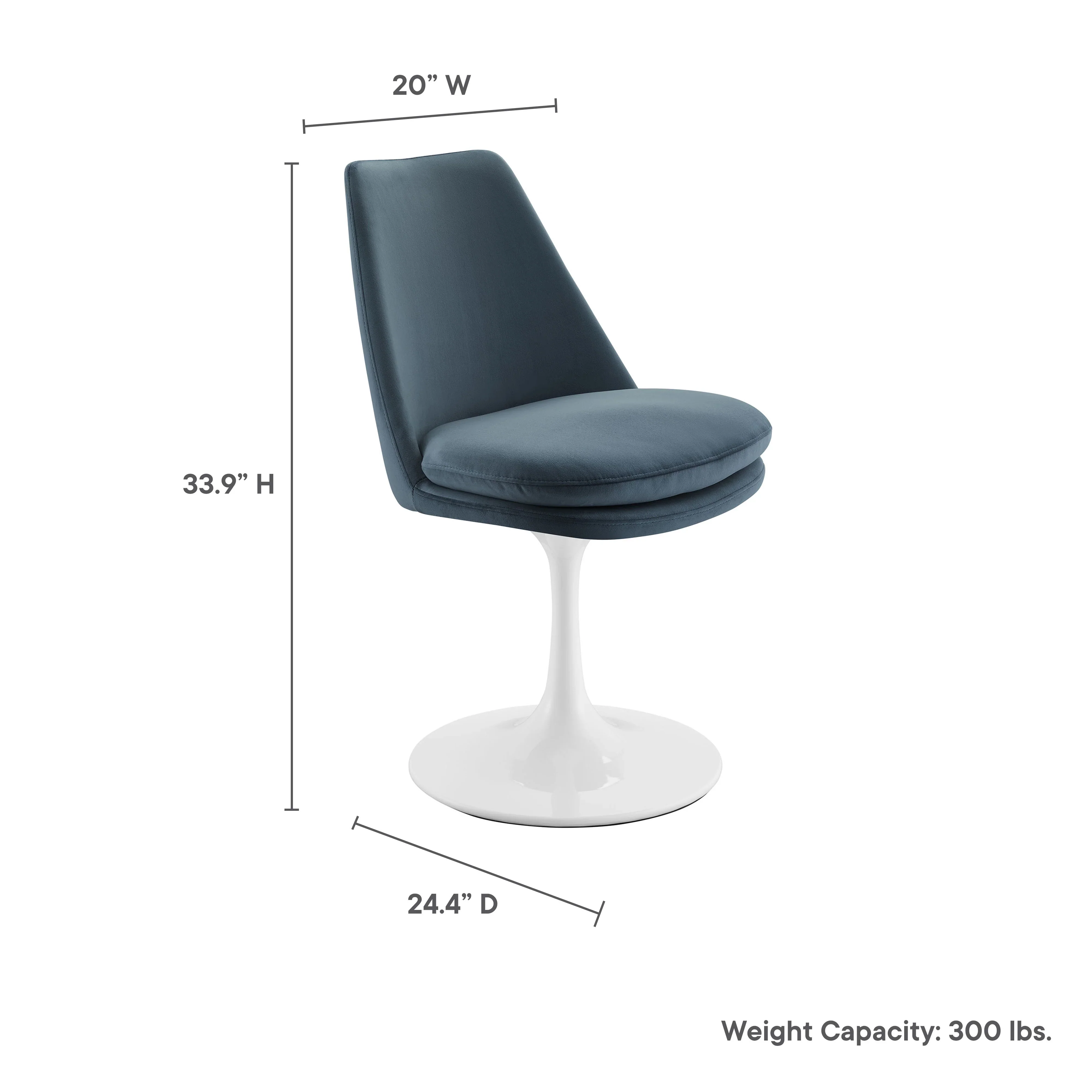 Lippa Swivel Dining Performance Velvet Side Chair - Image 10