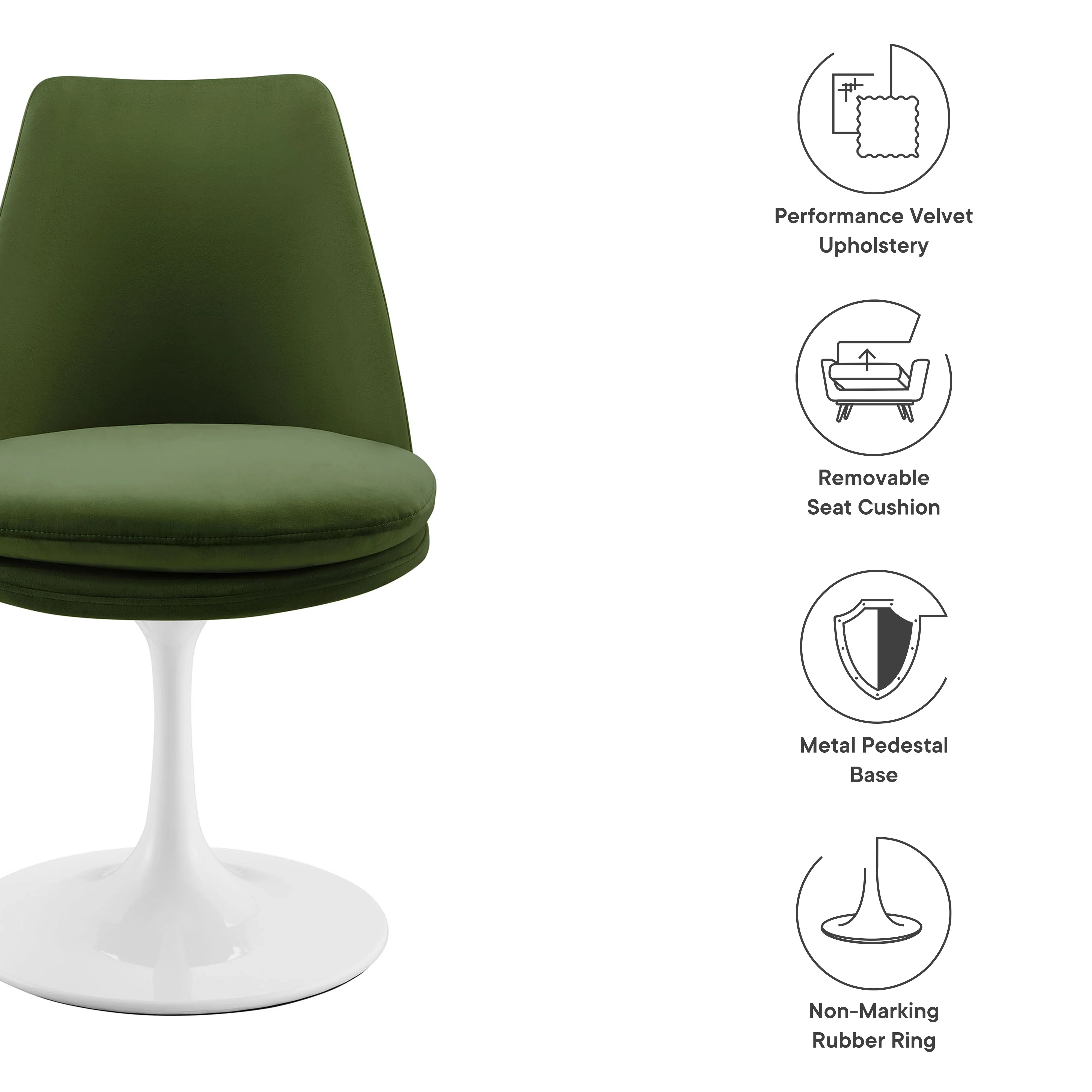 Lippa Swivel Dining Performance Velvet Side Chair - Image 19
