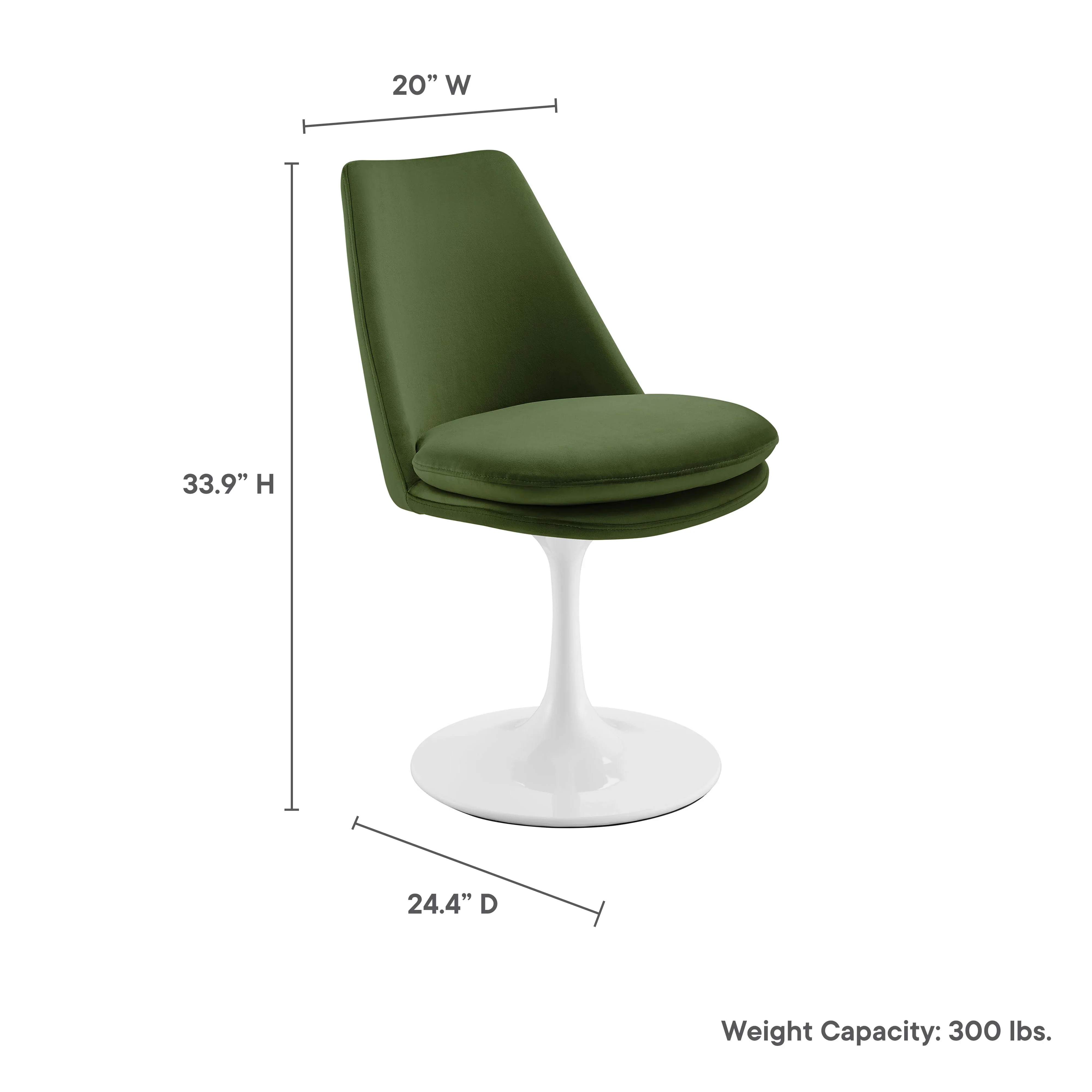 Lippa Swivel Dining Performance Velvet Side Chair - Image 20