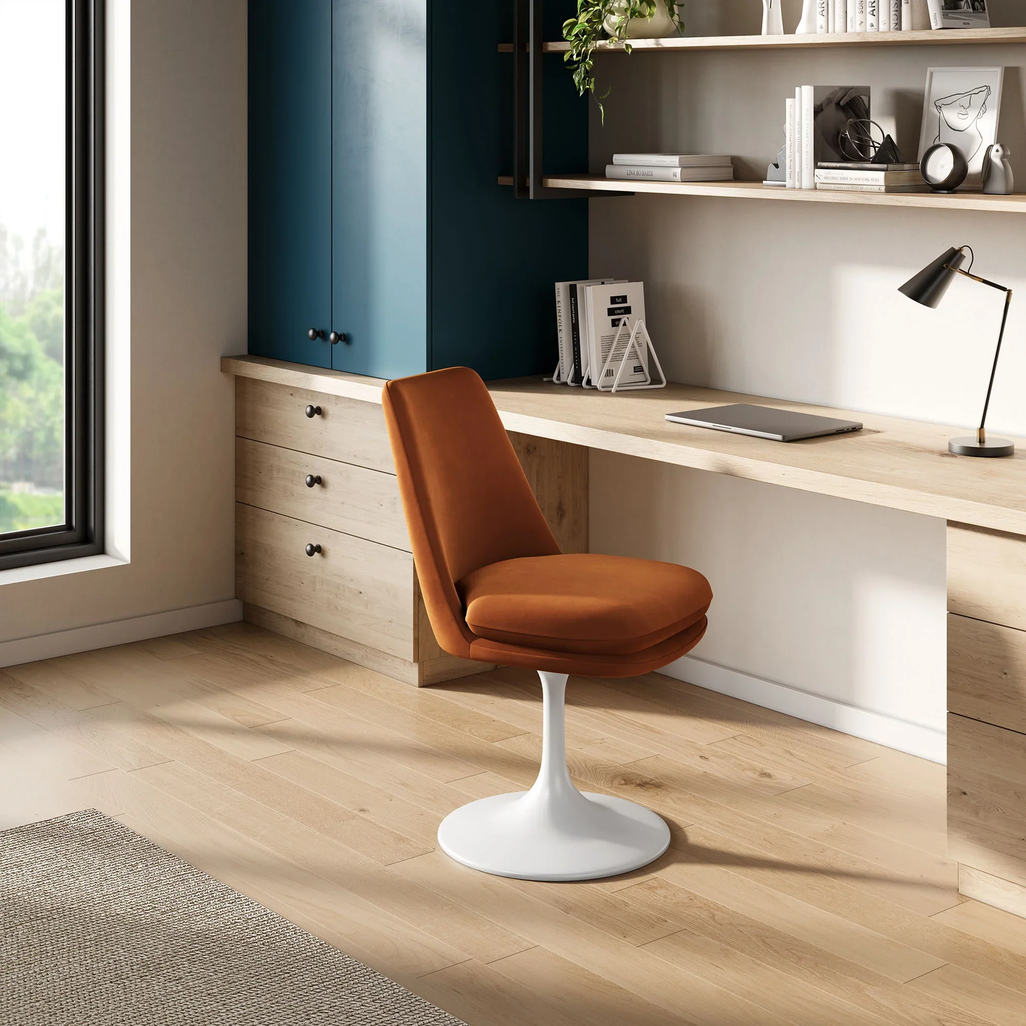 Lippa Swivel Dining Performance Velvet Side Chair - Image 22