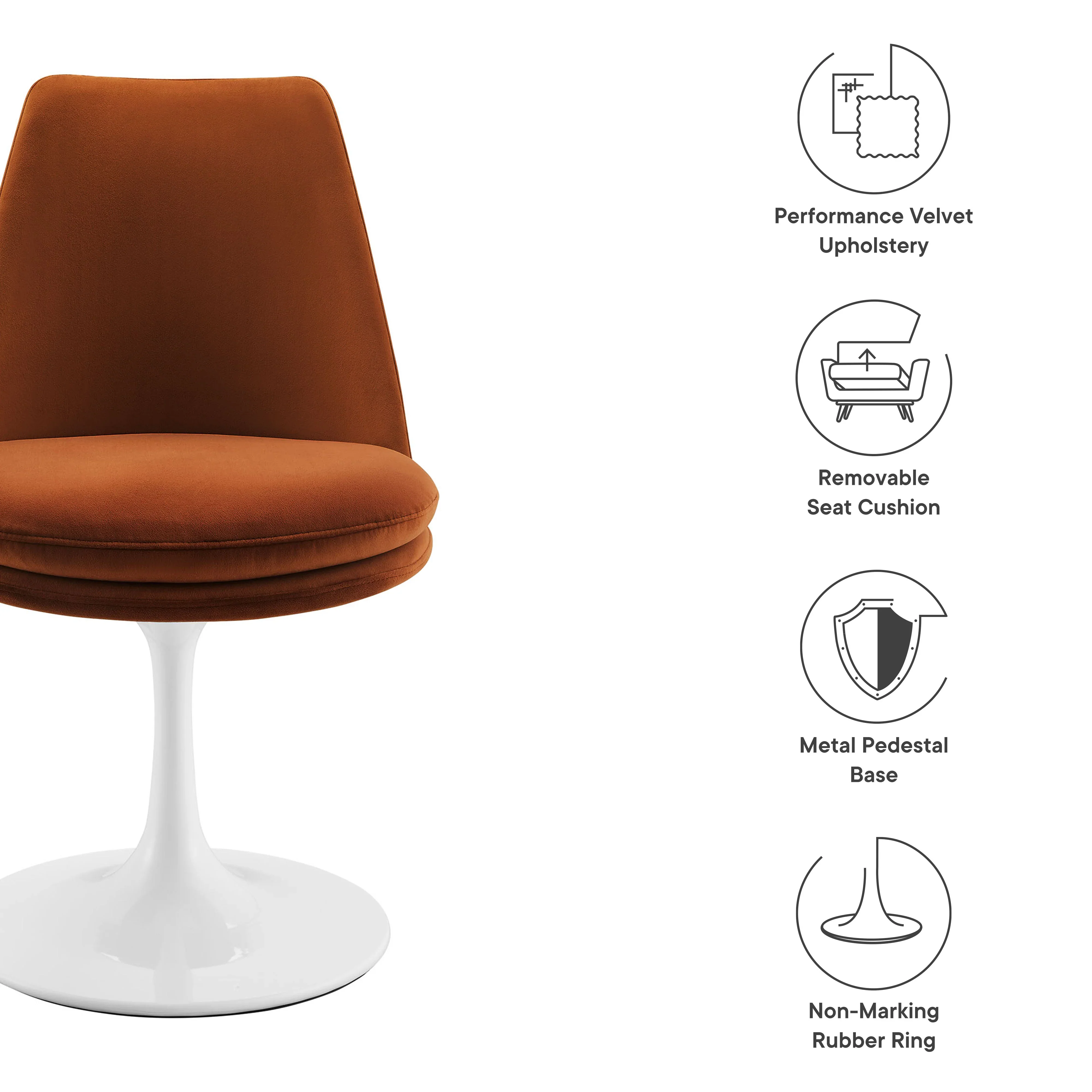 Lippa Swivel Dining Performance Velvet Side Chair - Image 29