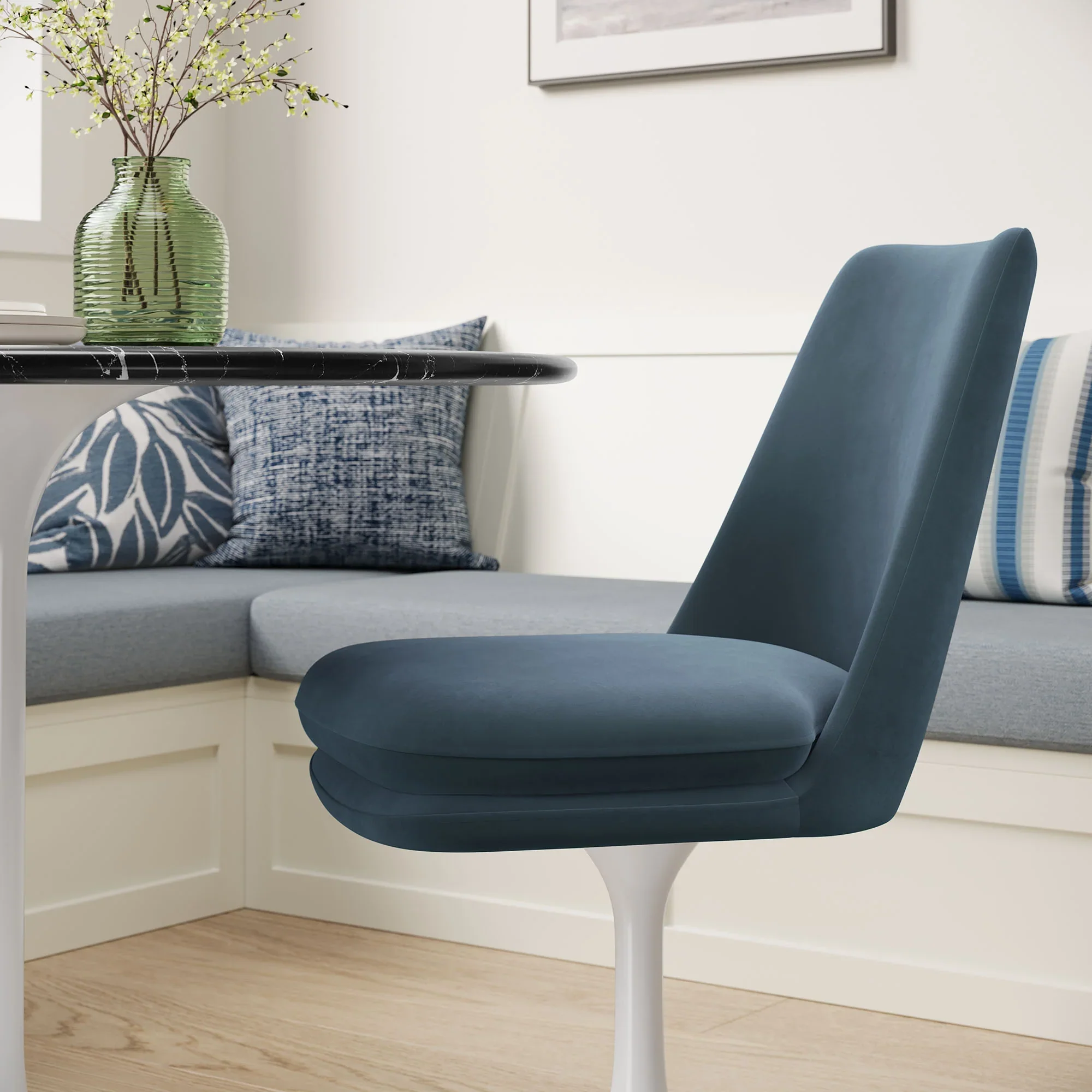 Lippa Swivel Dining Performance Velvet Side Chair - Image 3