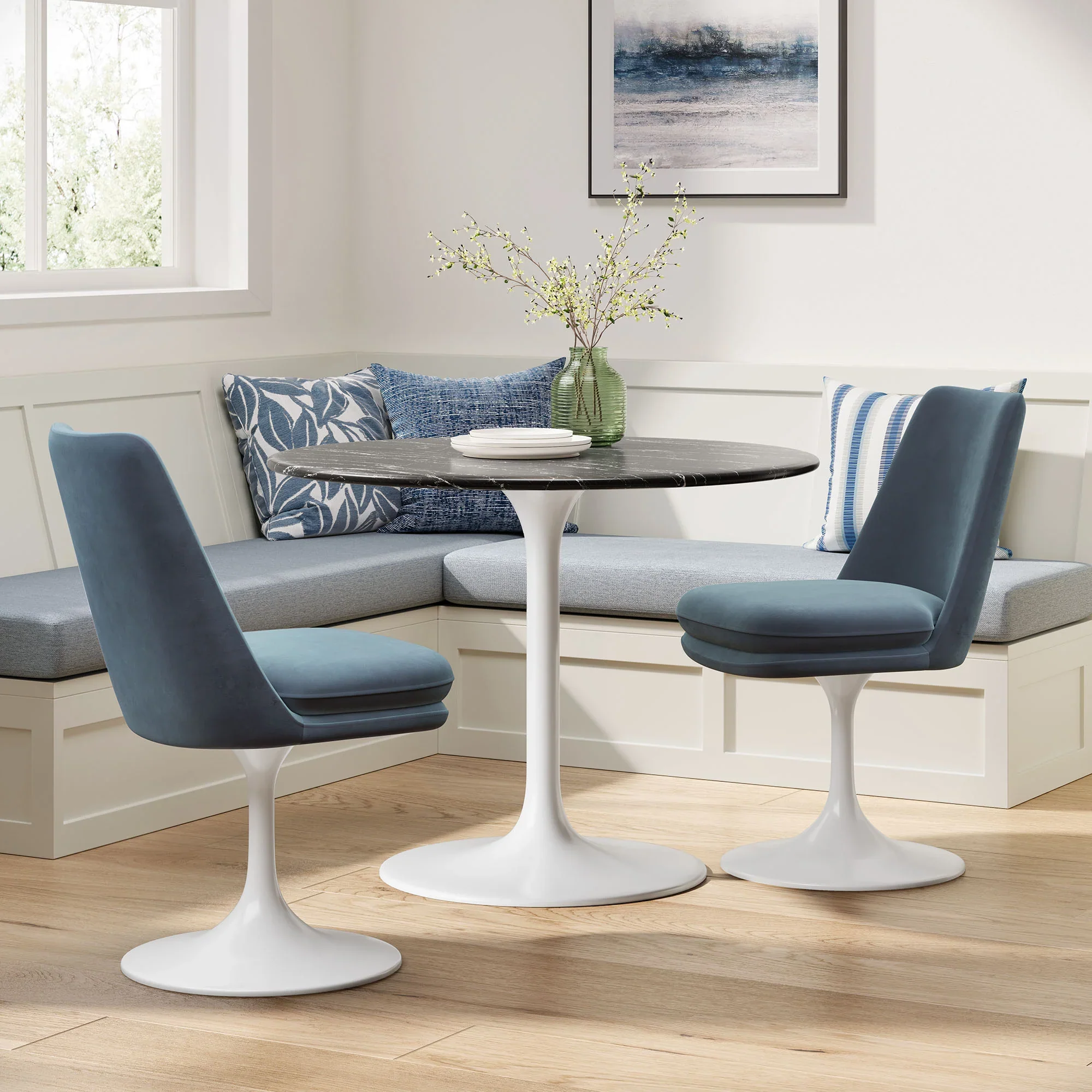 Lippa Swivel Dining Performance Velvet Side Chair - Image 8