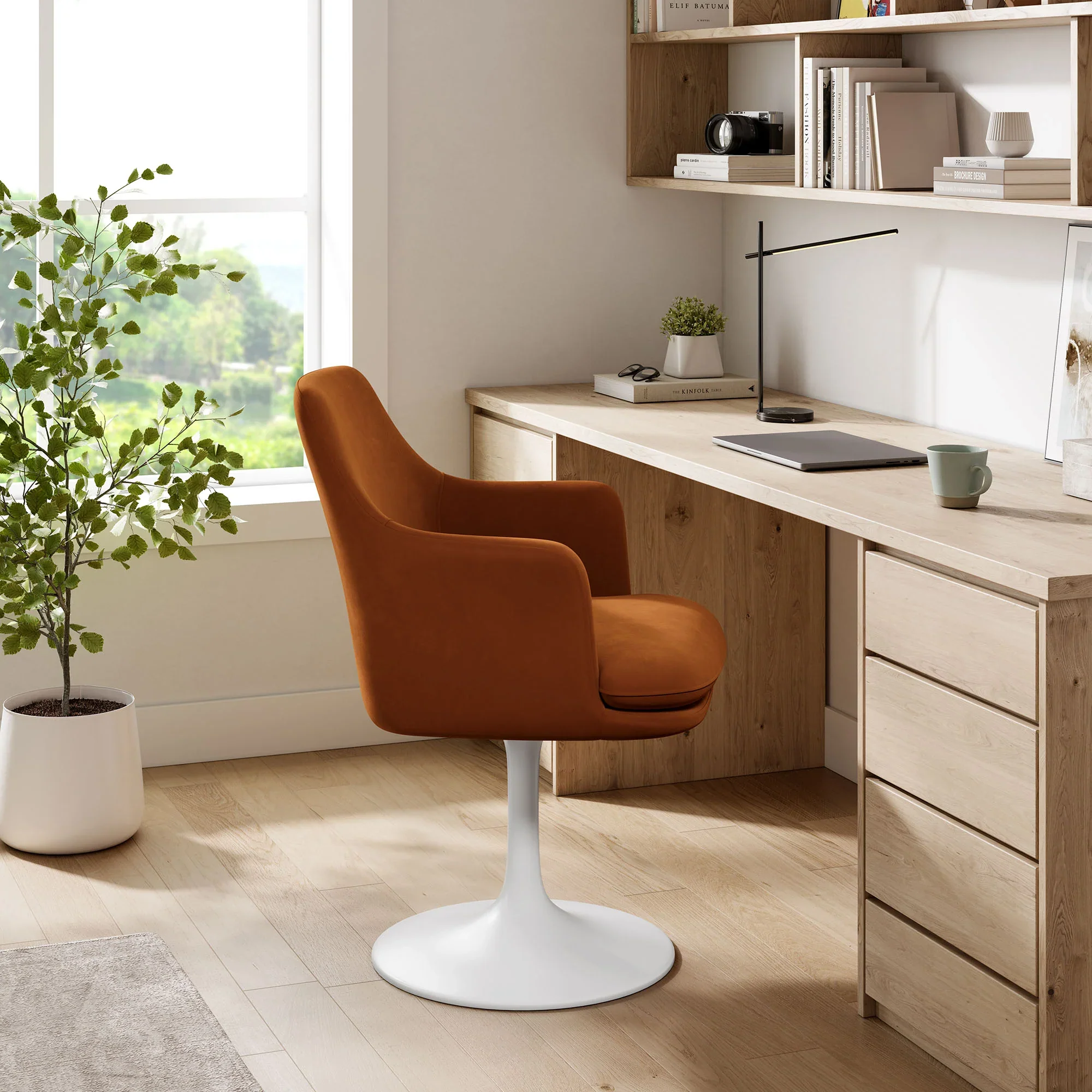 Lippa Swivel Dining Upholstered Armchair - Image 12