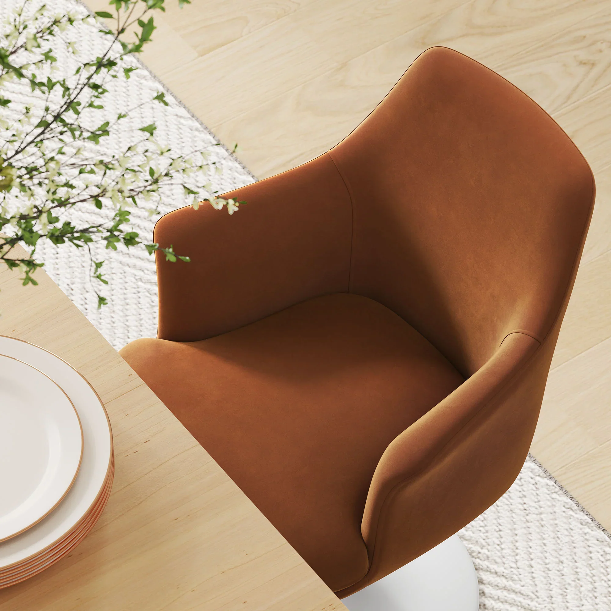 Lippa Swivel Dining Upholstered Armchair - Image 13