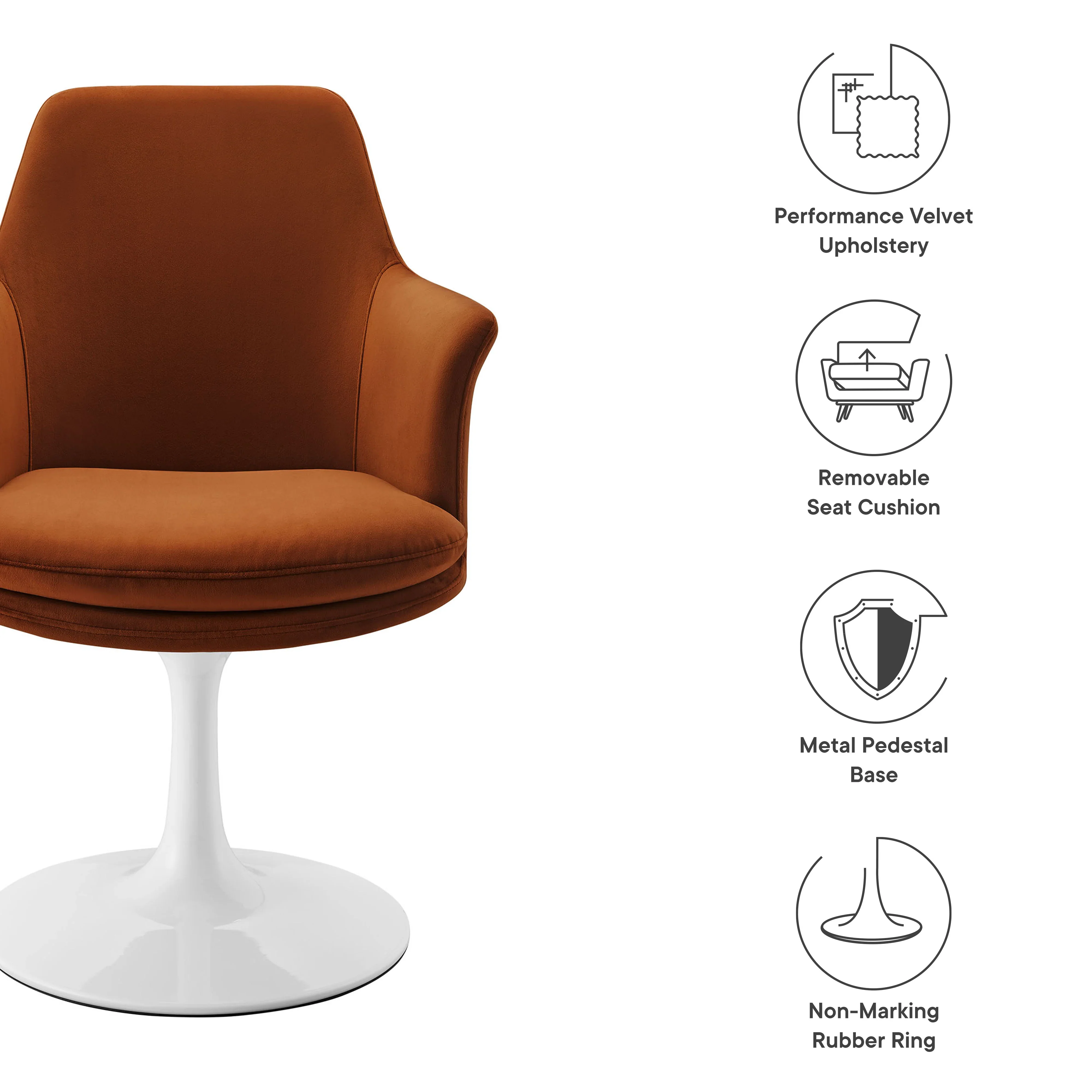 Lippa Swivel Dining Upholstered Armchair - Image 18