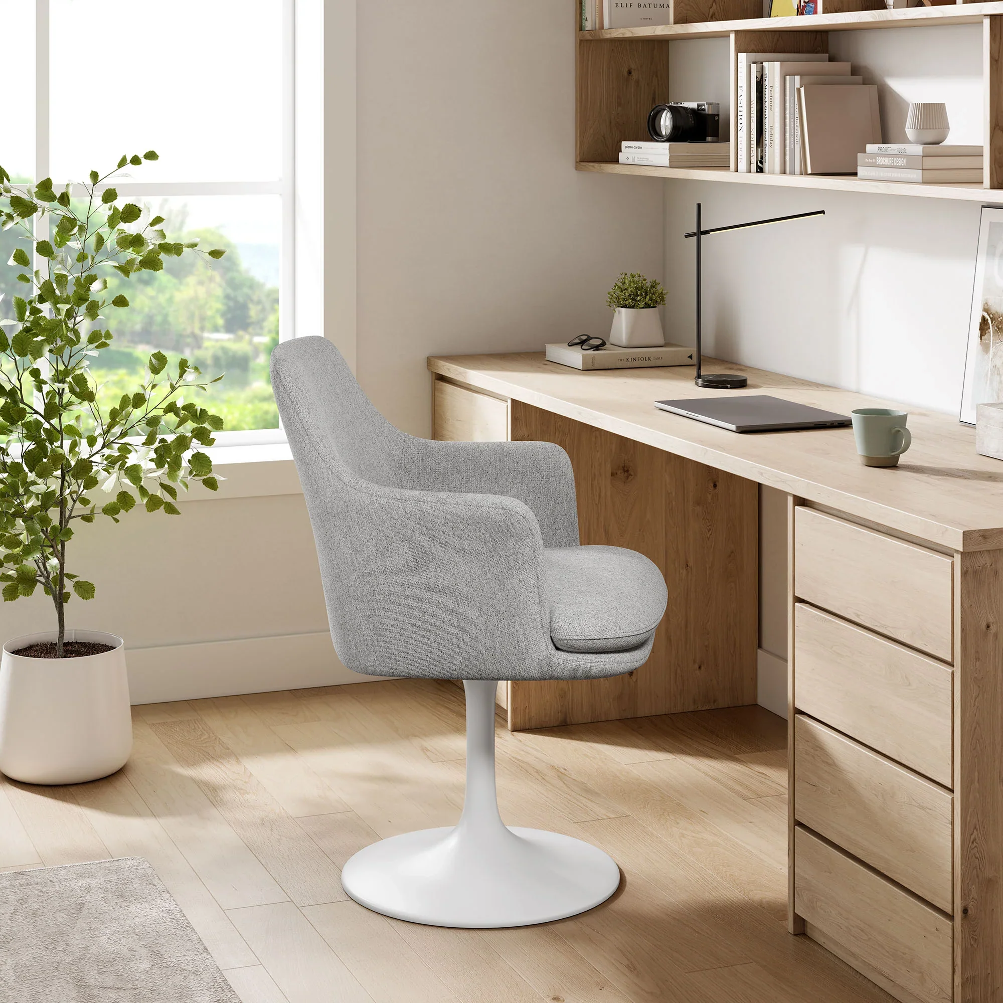 Lippa Swivel Dining Upholstered Armchair - Image 2