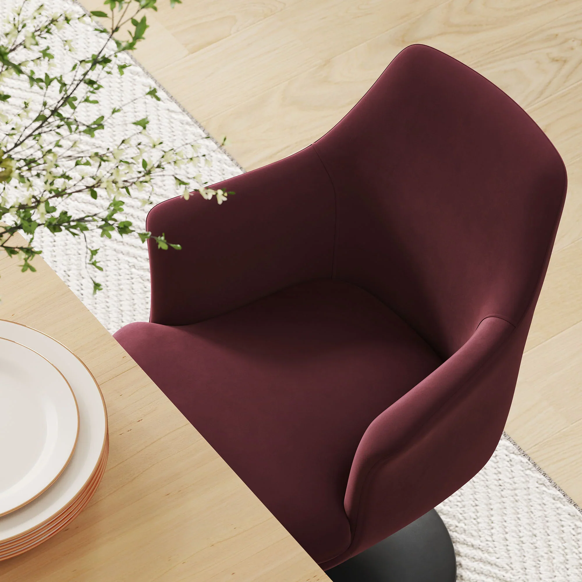 Lippa Swivel Dining Upholstered Armchair - Image 23
