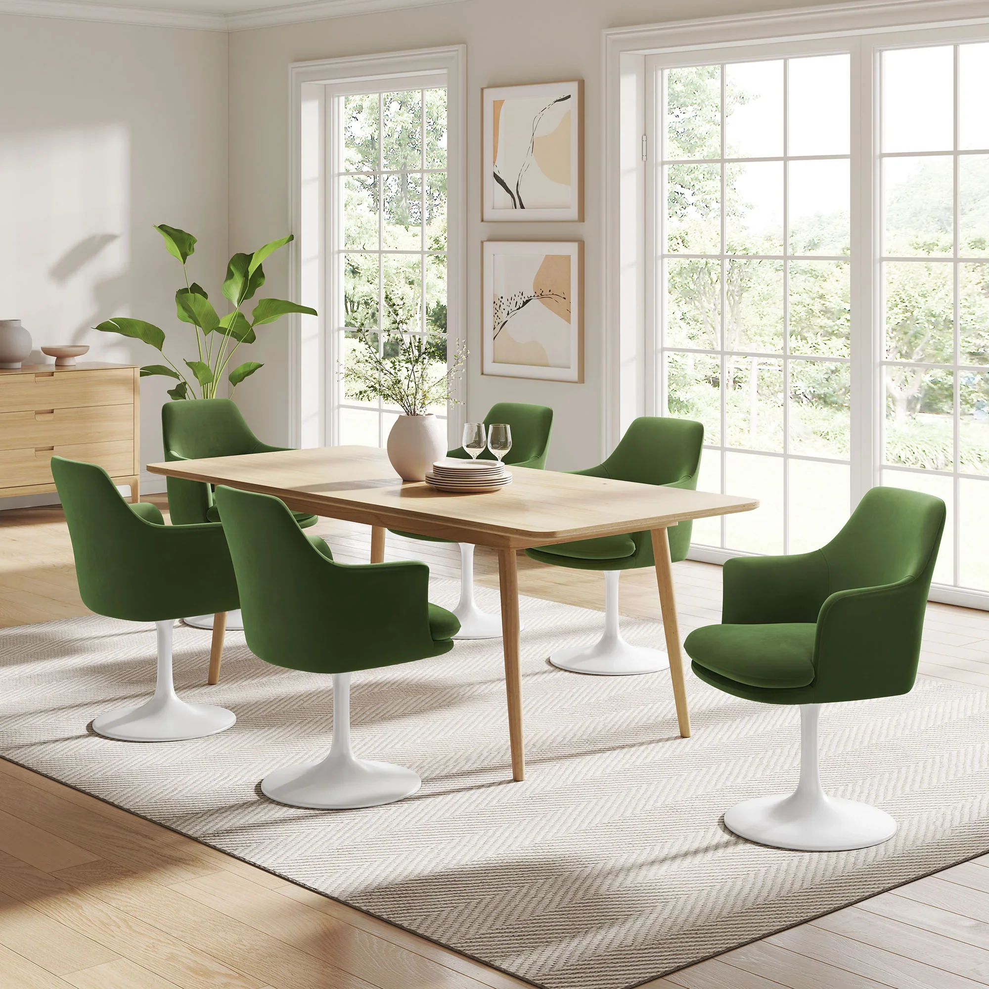 Lippa Swivel Dining Upholstered Armchair - Image 38