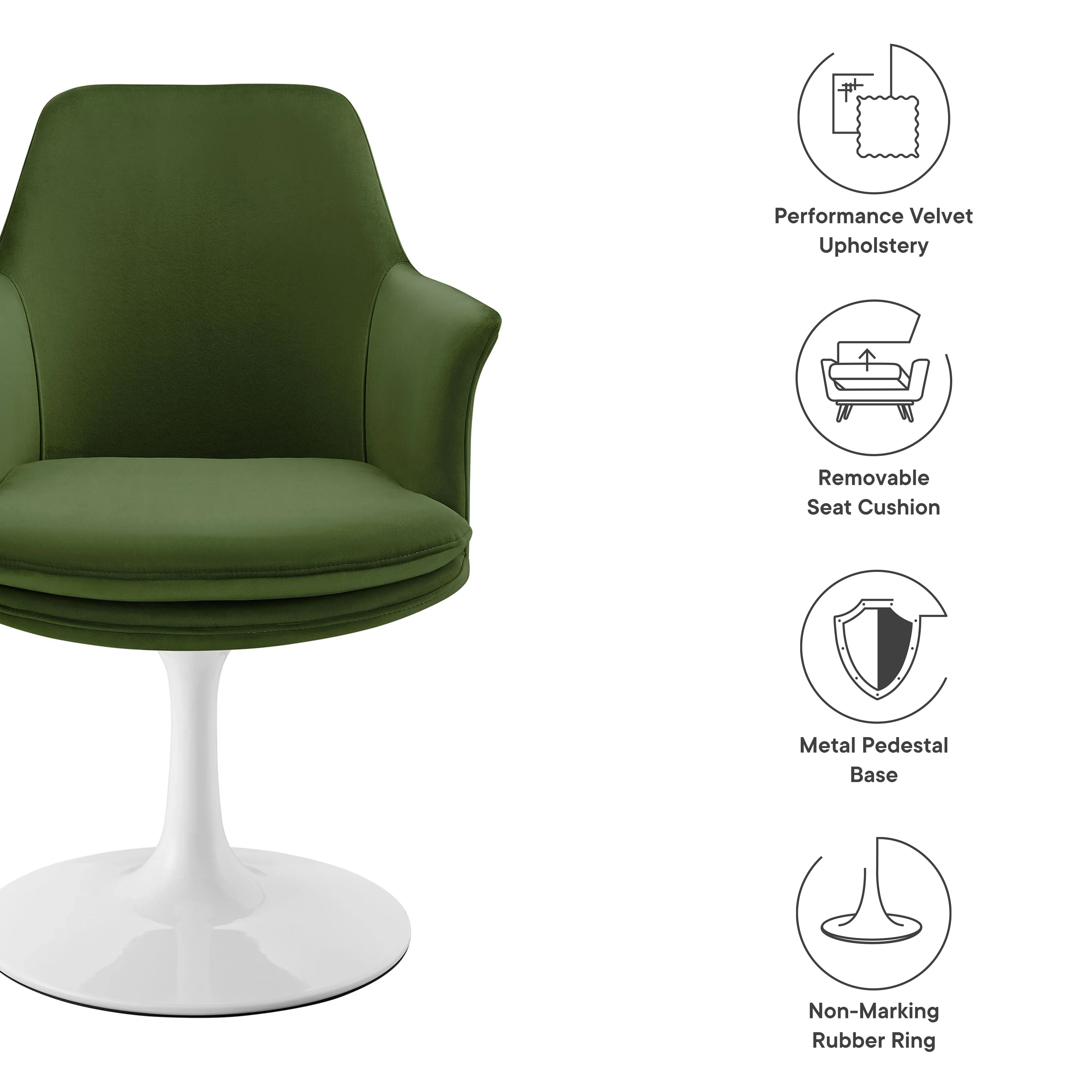 Lippa Swivel Dining Upholstered Armchair - Image 39