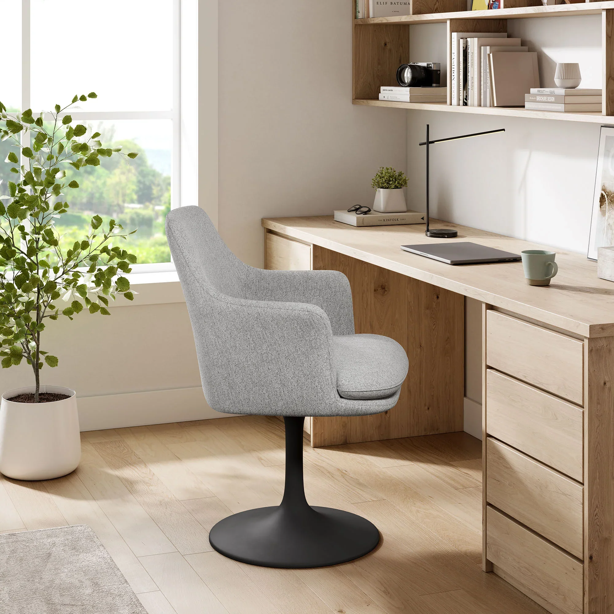 Lippa Swivel Dining Upholstered Armchair - Image 42