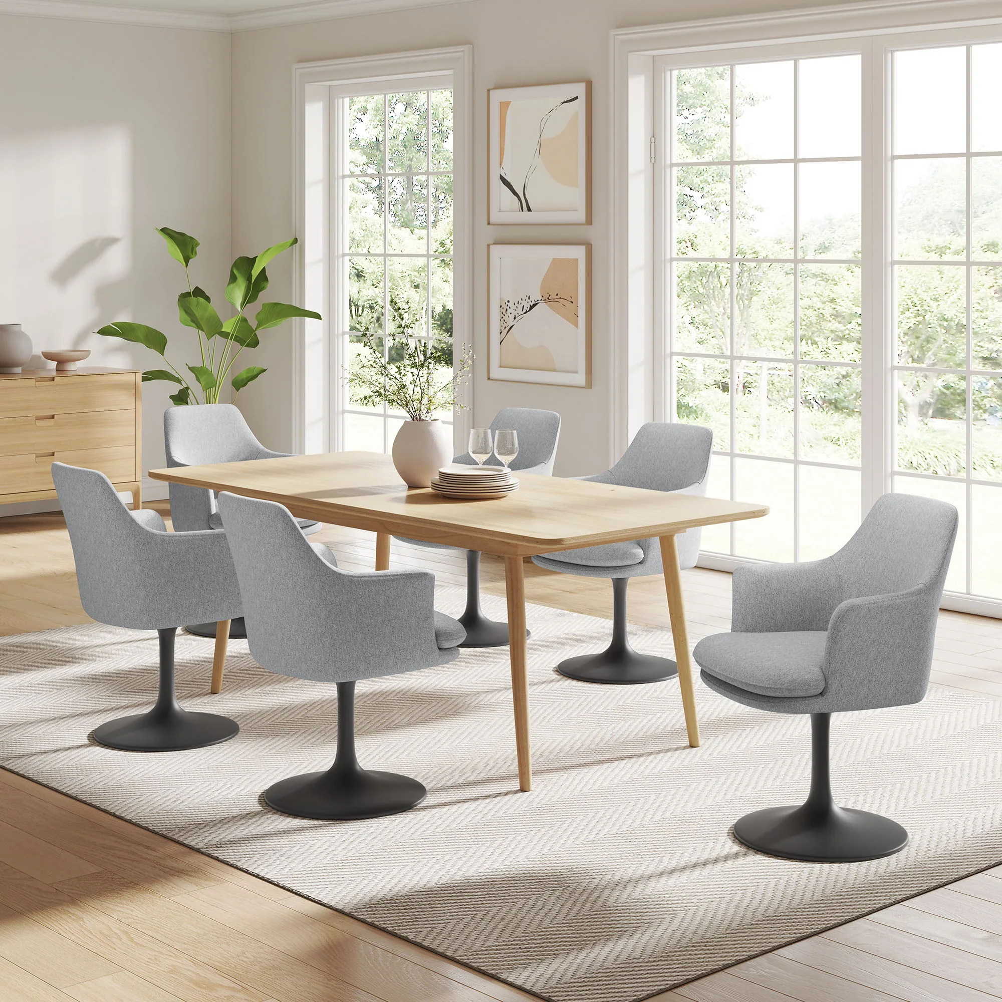 Lippa Swivel Dining Upholstered Armchair - Image 48