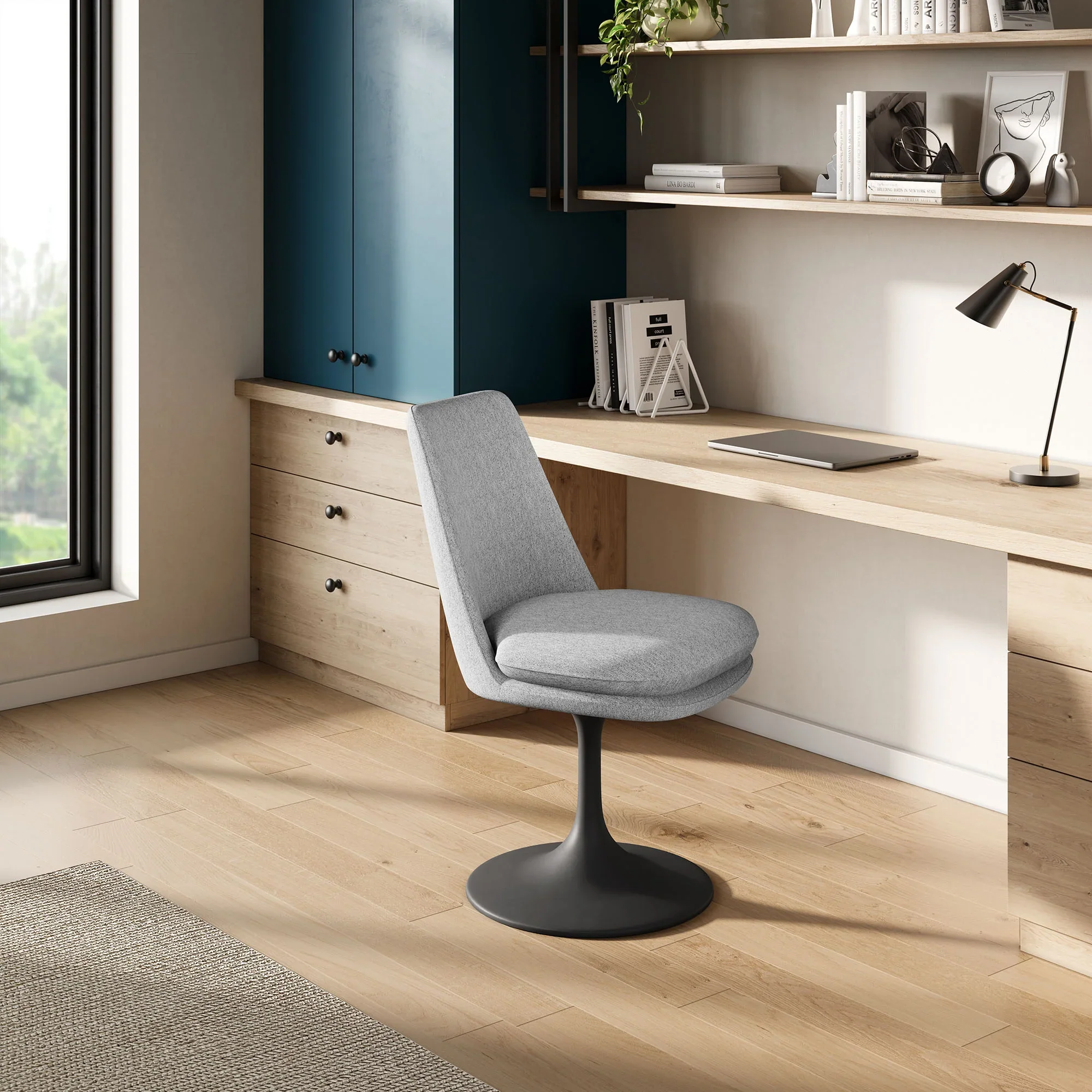 Lippa Swivel Dining Upholstered Side Chair - Image 12
