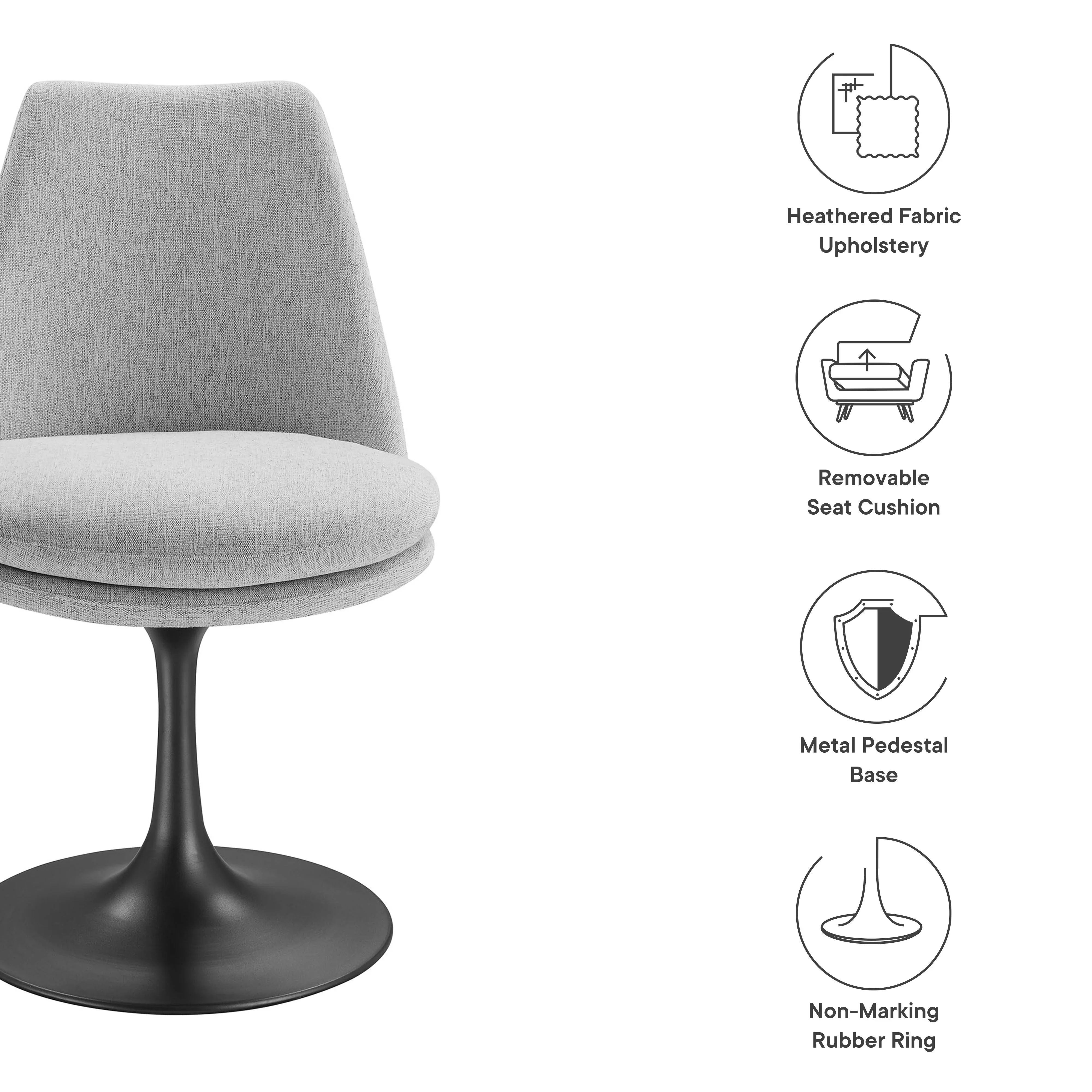 Lippa Swivel Dining Upholstered Side Chair - Image 19