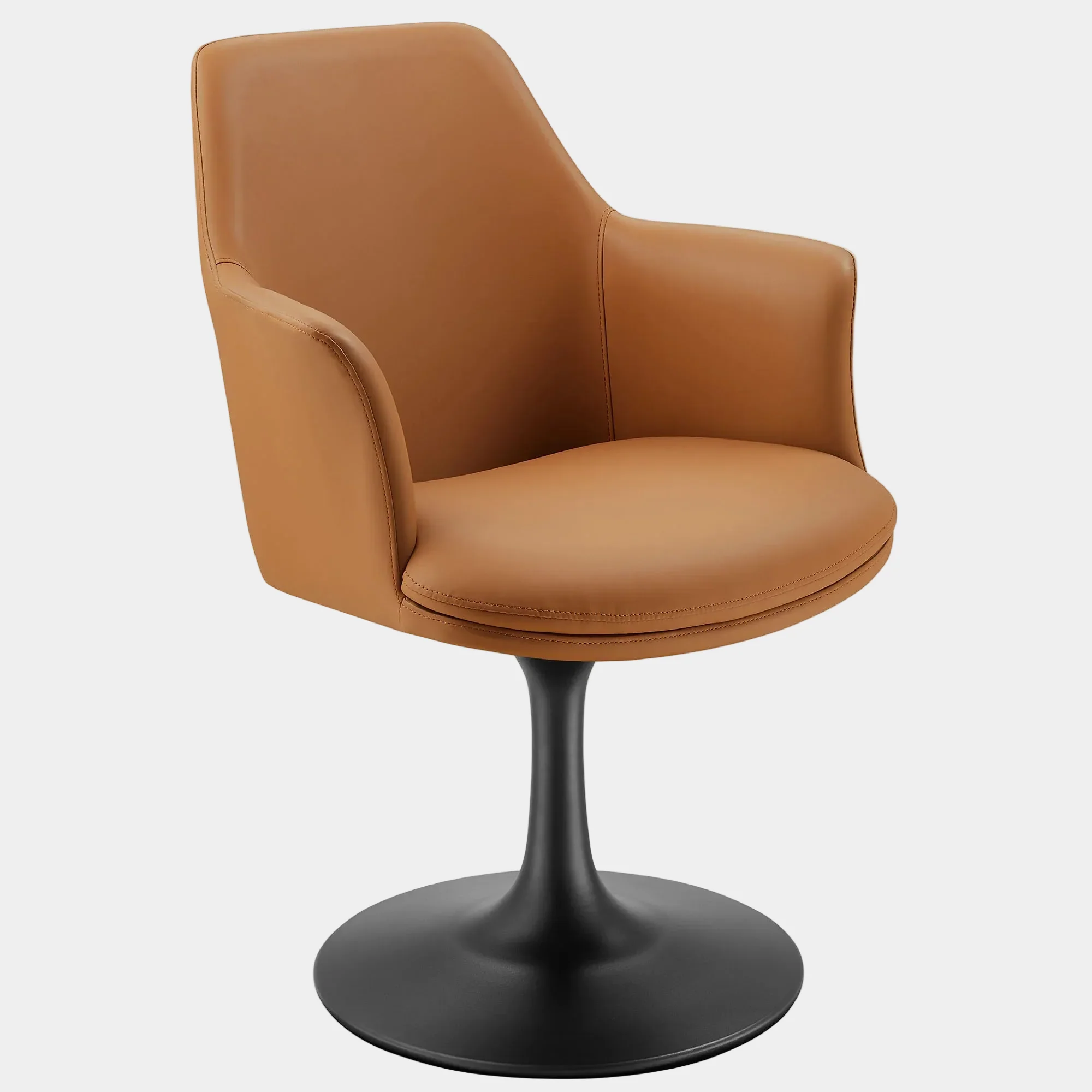 Lippa Swivel Dining Vegan Leather Armchair