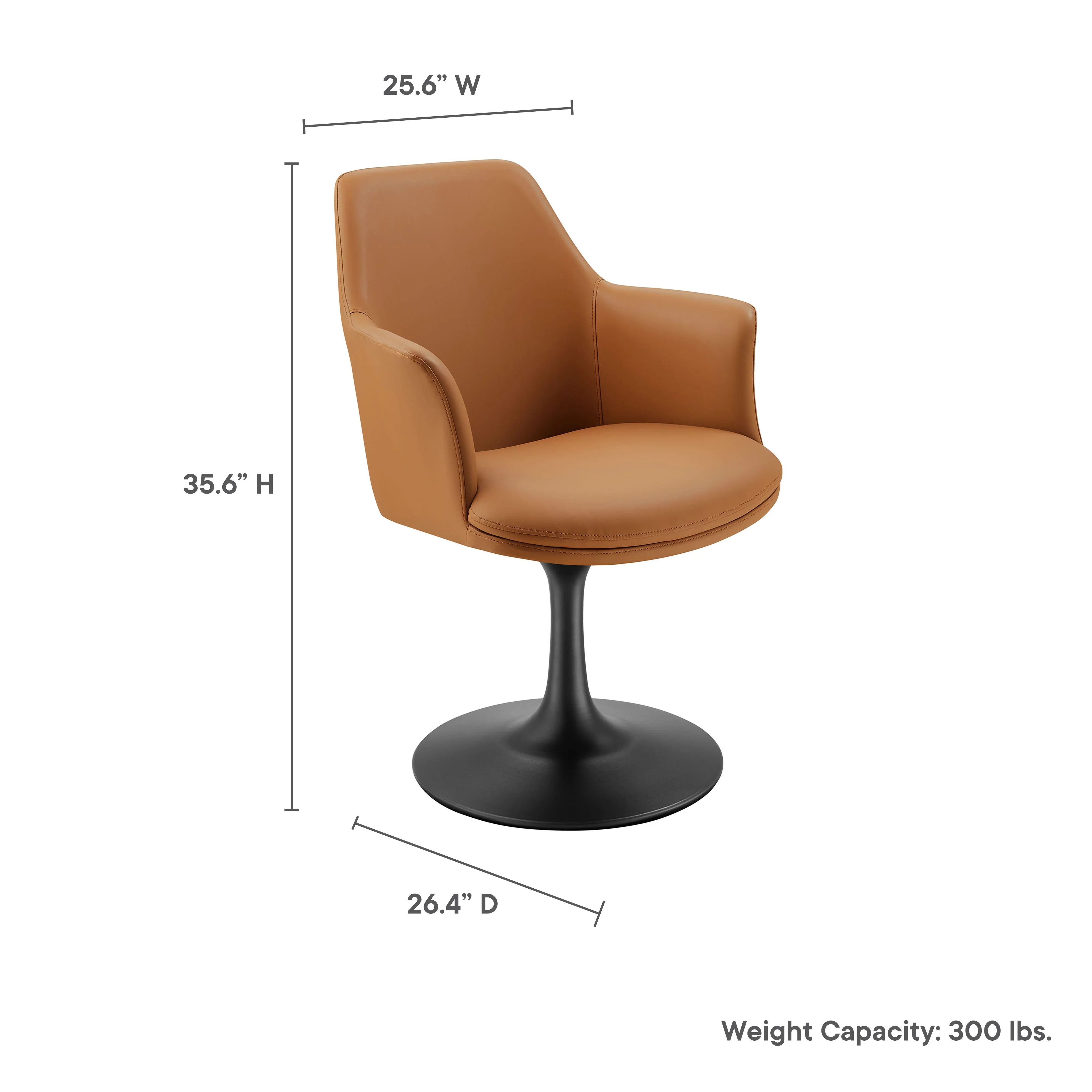 Lippa Swivel Dining Vegan Leather Armchair - Image 10