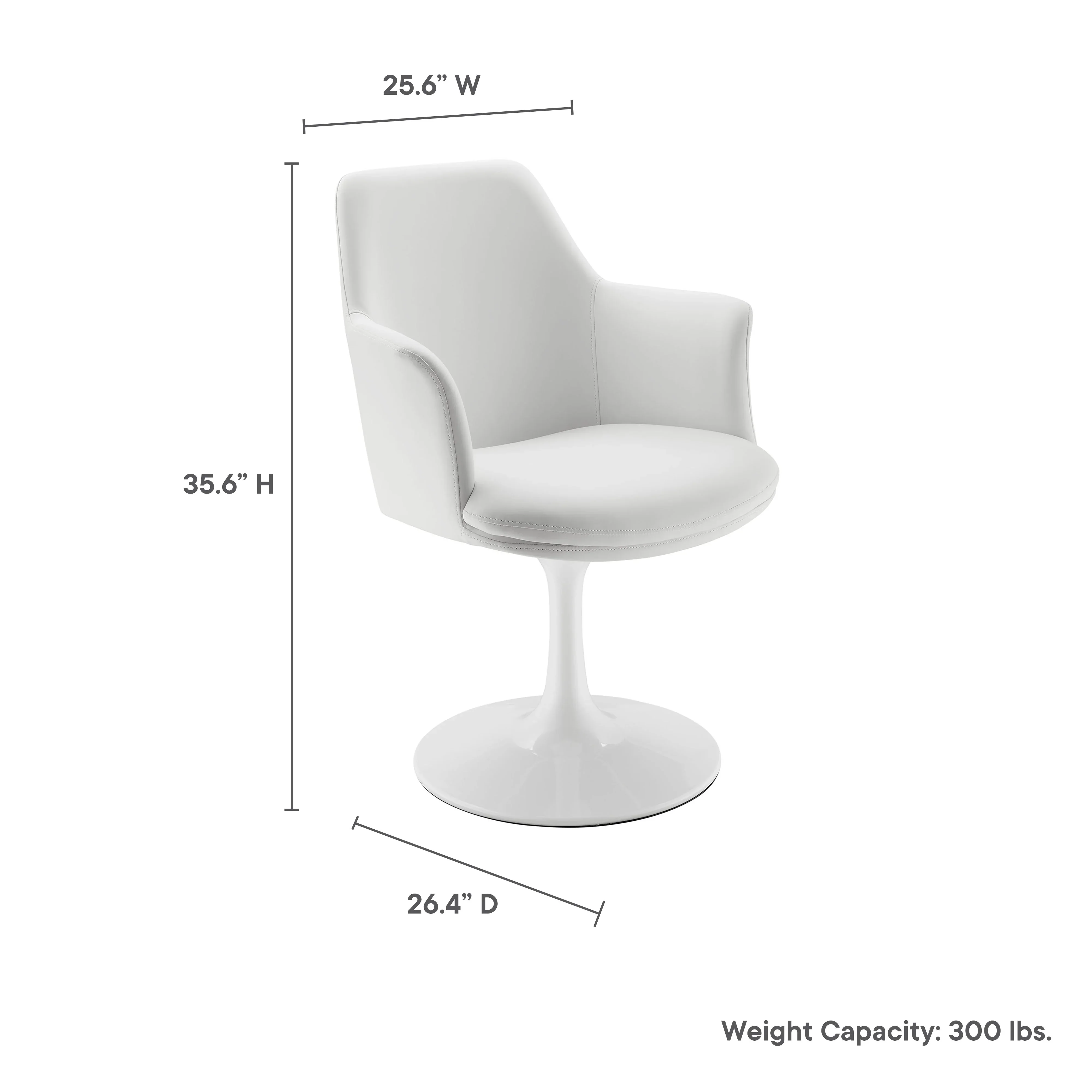 Lippa Swivel Dining Vegan Leather Armchair - Image 20