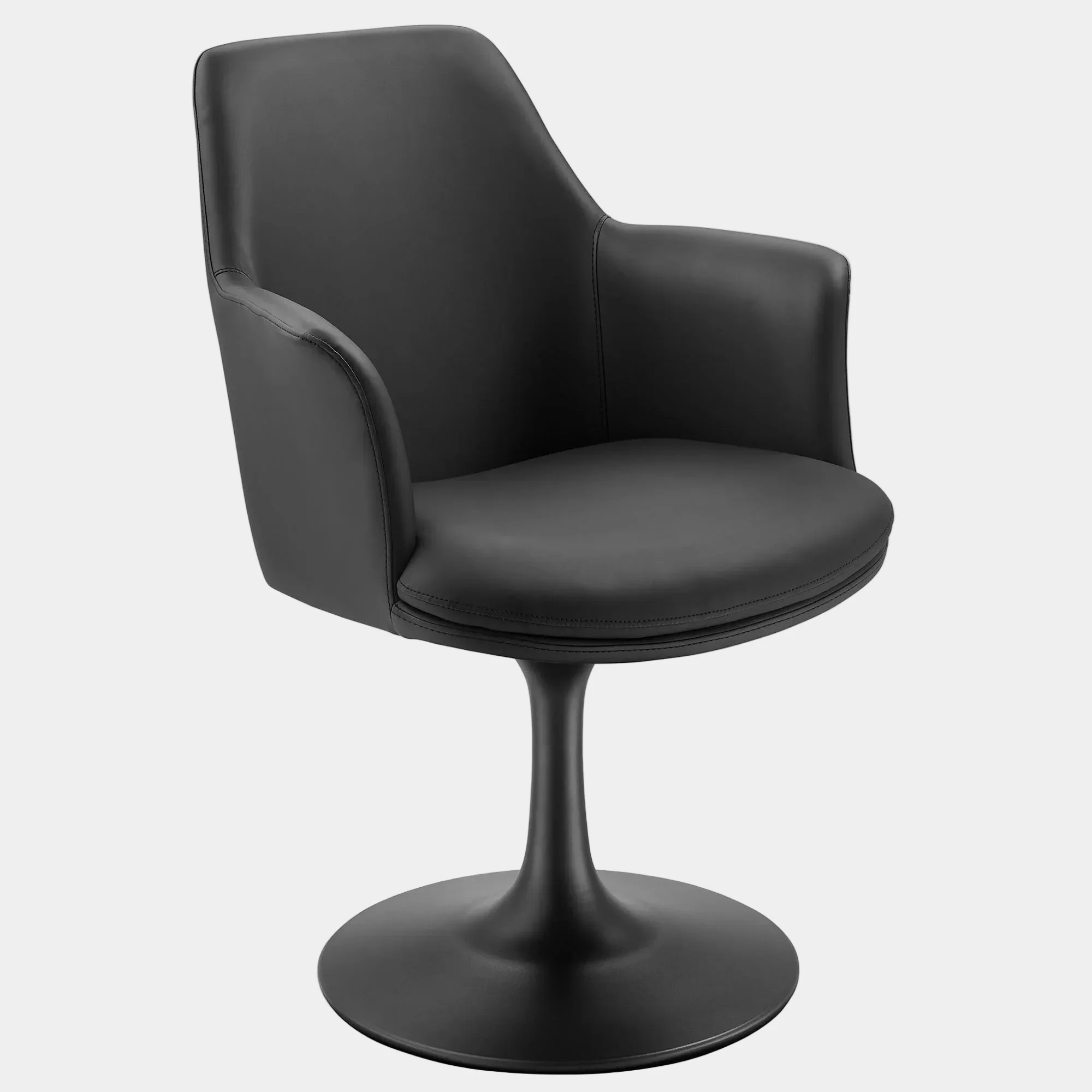 Lippa Swivel Dining Vegan Leather Armchair - Image 21