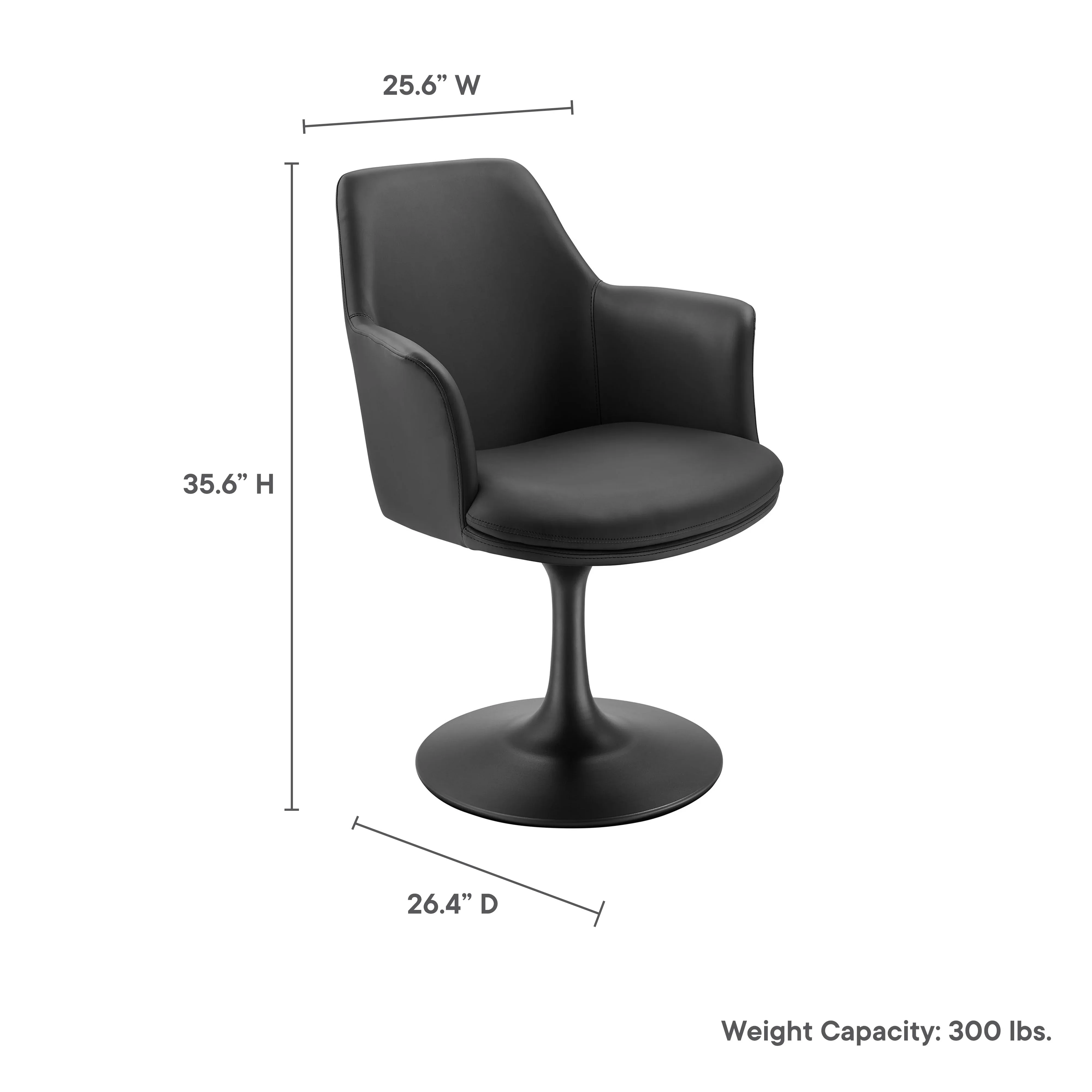 Lippa Swivel Dining Vegan Leather Armchair - Image 30
