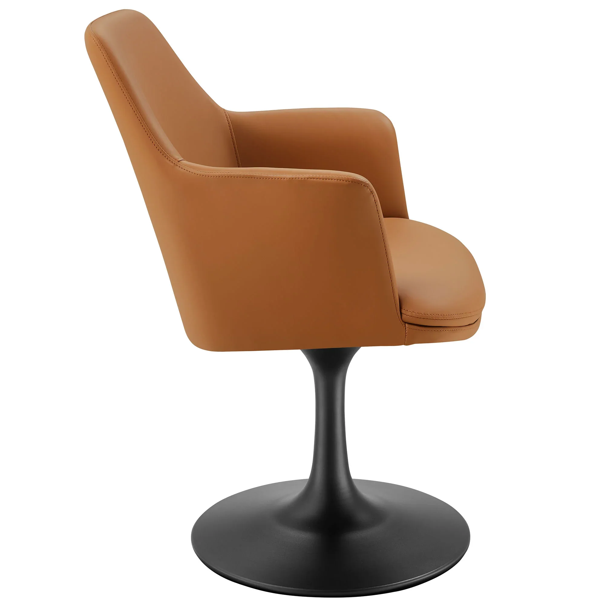 Lippa Swivel Dining Vegan Leather Armchair - Image 5