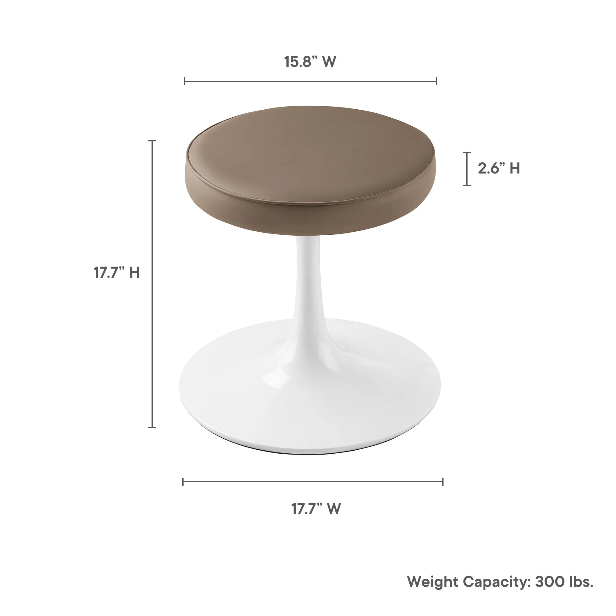 Lippa Vegan Leather Round Stool - Image 14
