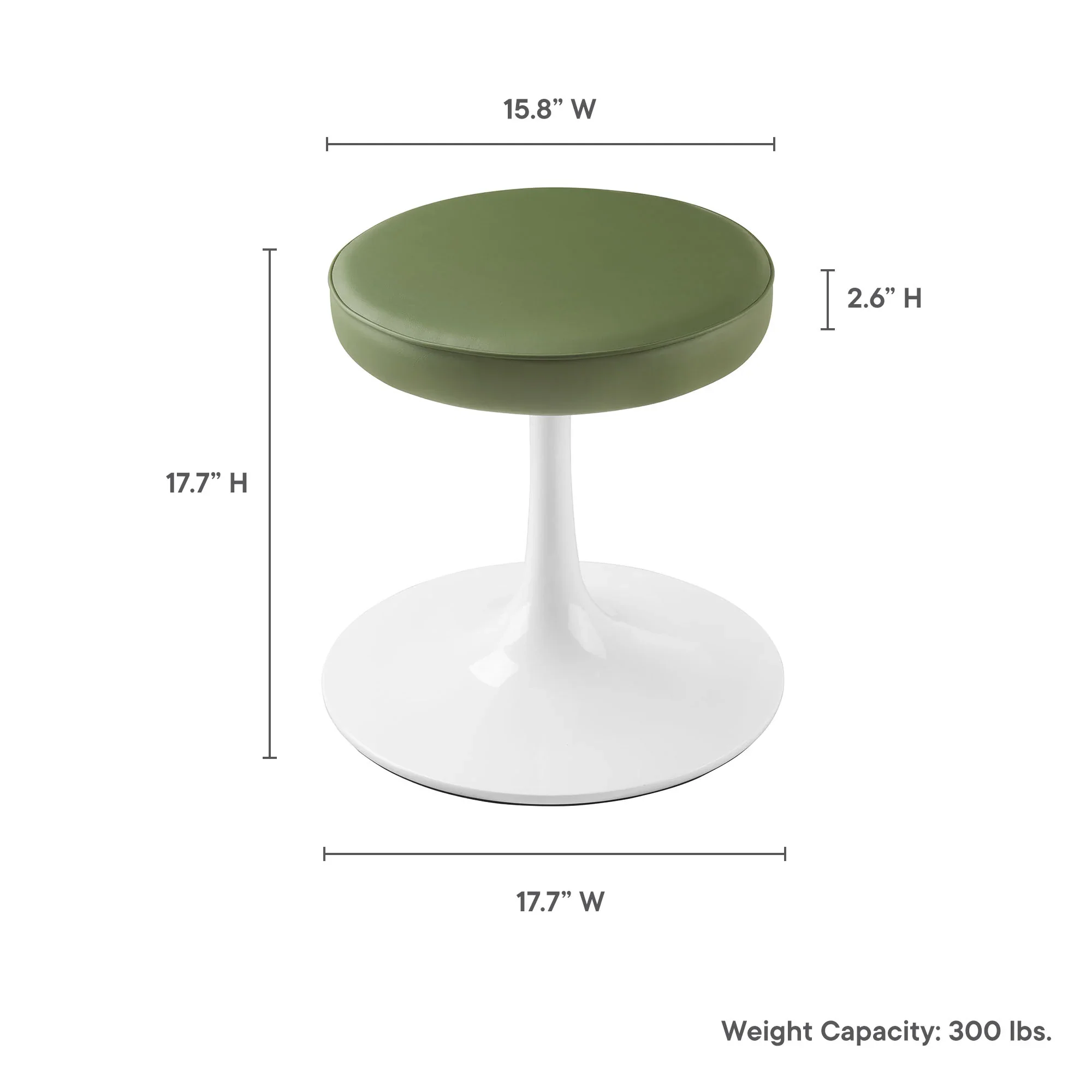 Lippa Vegan Leather Round Stool - Image 7