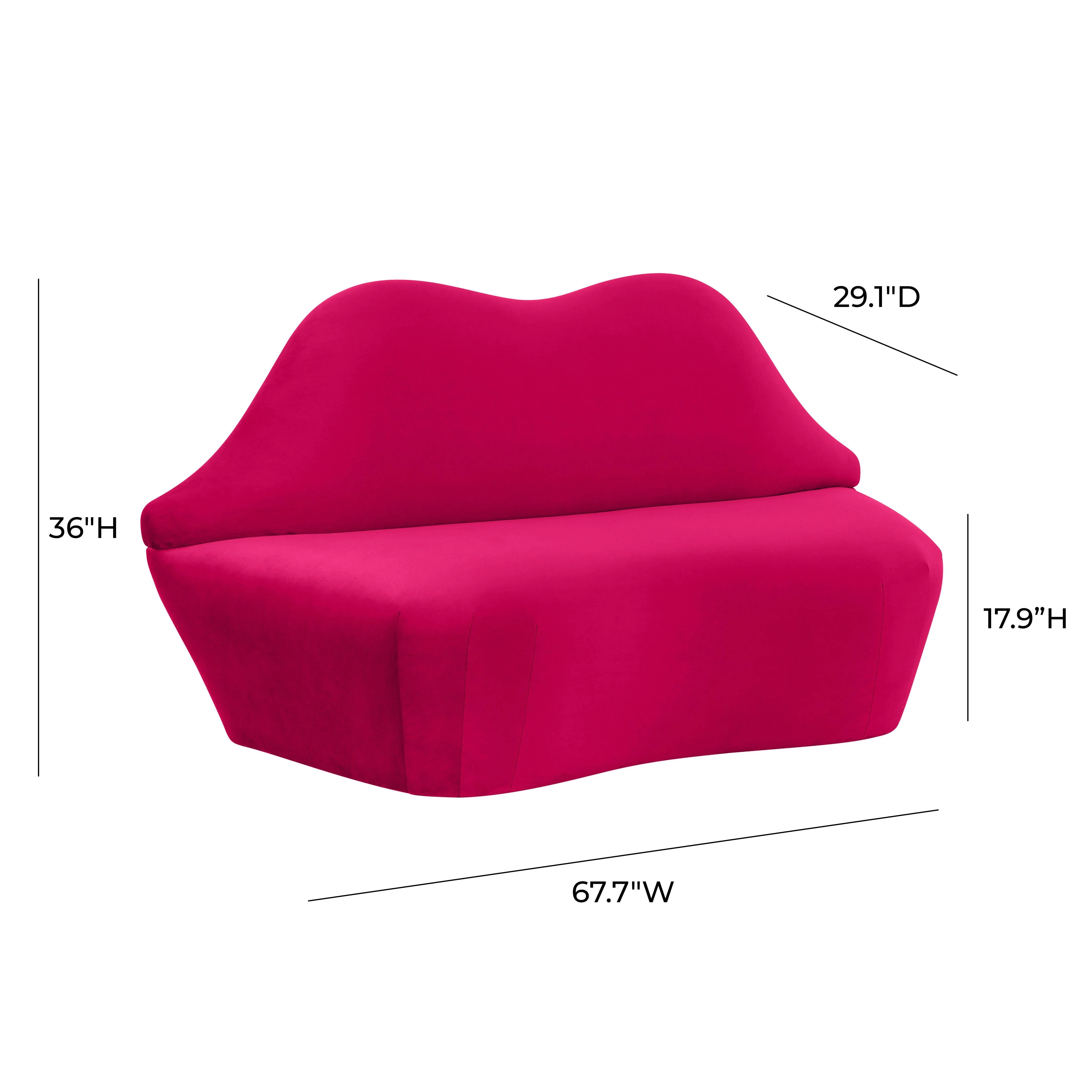 Lips 68" Performance Velvet Settee - Image 12
