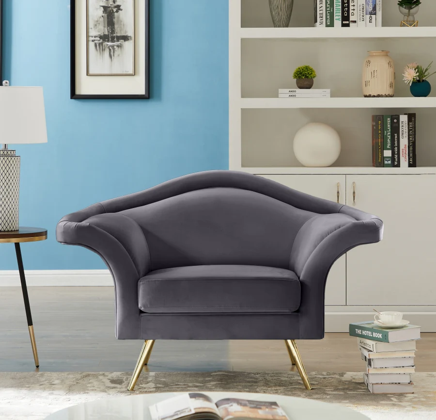 Lips Velvet Upholstered Chair - Image 2