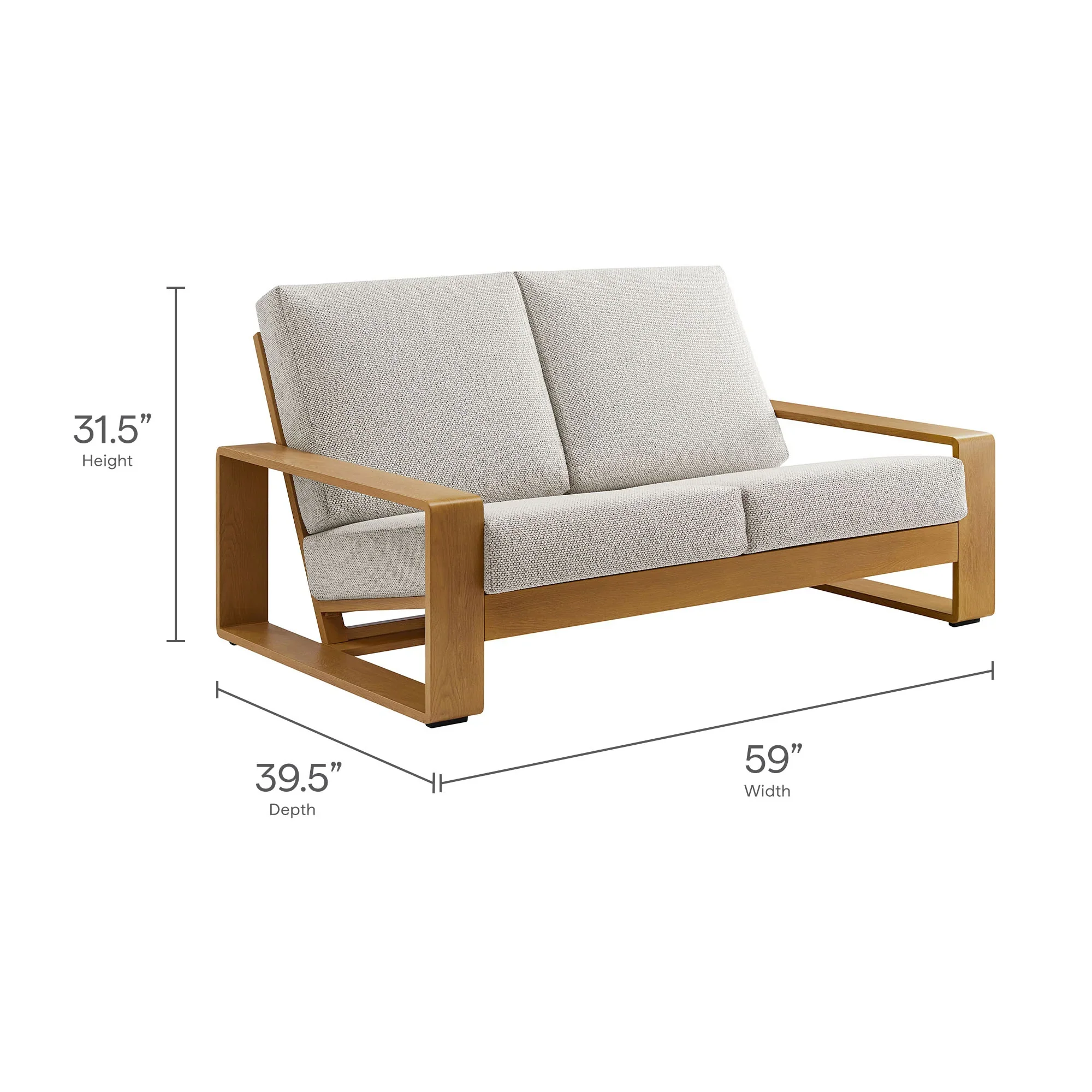 Lirienne 4-Piece Outdoor Patio Aluminum Faux Wood Furniture Set - Image 7