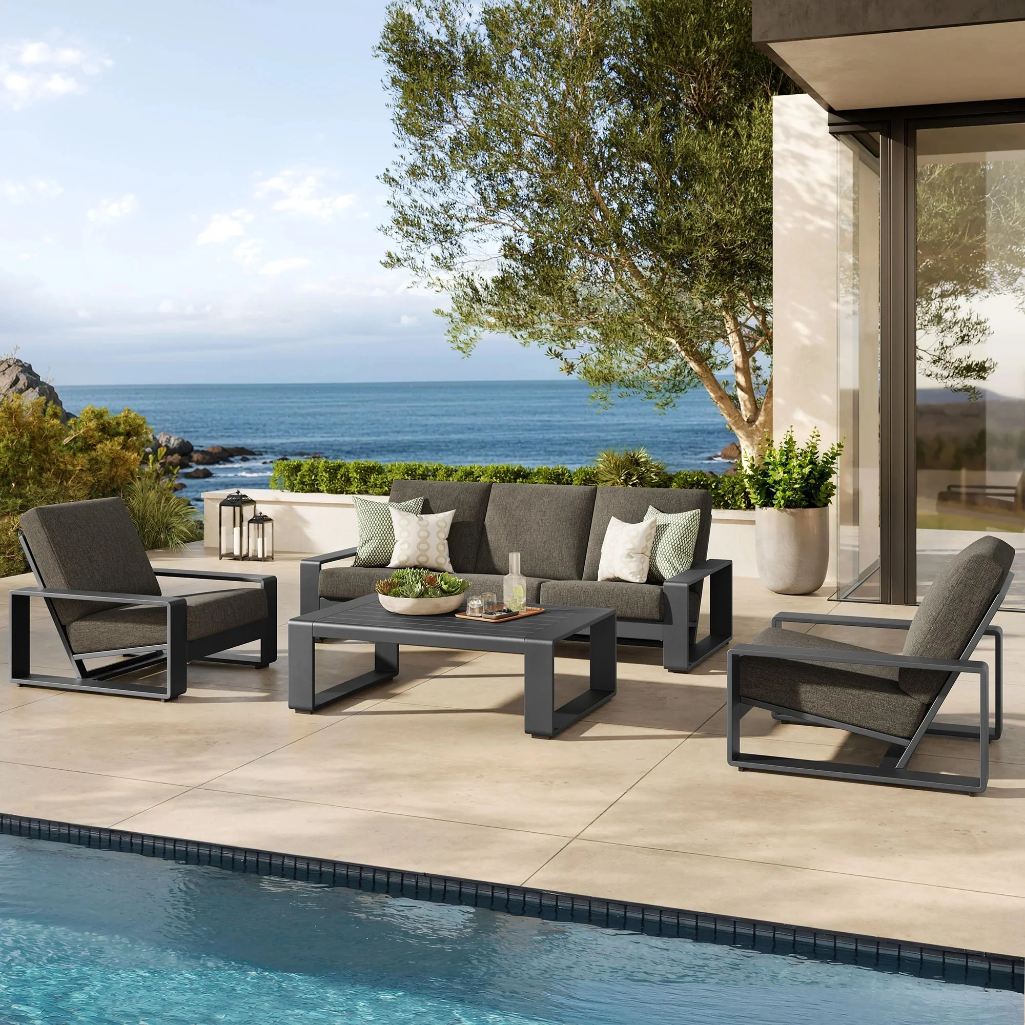 Lirienne 4-Piece Outdoor Patio Aluminum Furniture Set - Image 10