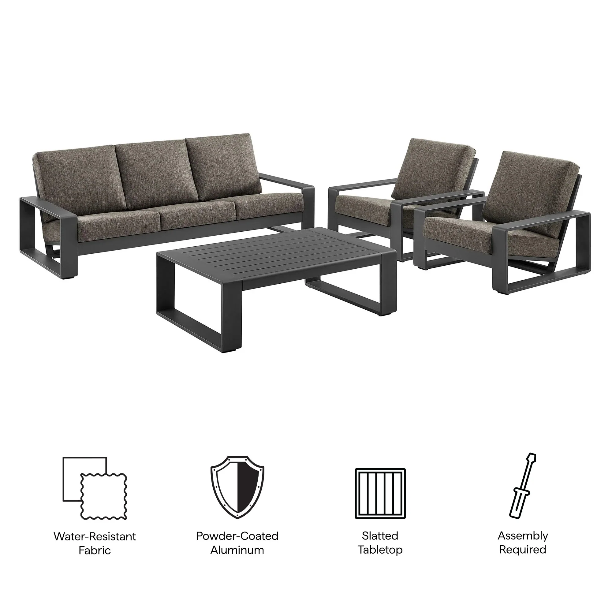 Lirienne 4-Piece Outdoor Patio Aluminum Furniture Set - Image 12