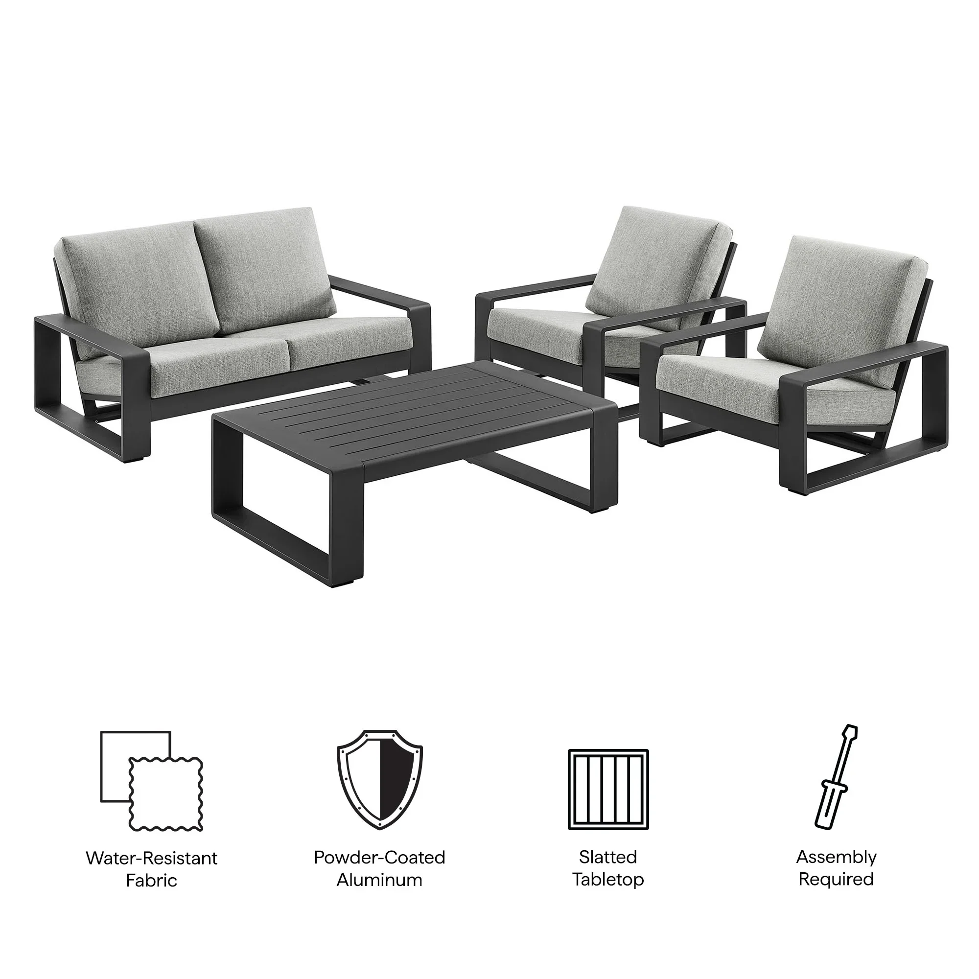 Lirienne 4-Piece Outdoor Patio Aluminum Furniture Set - Image 14