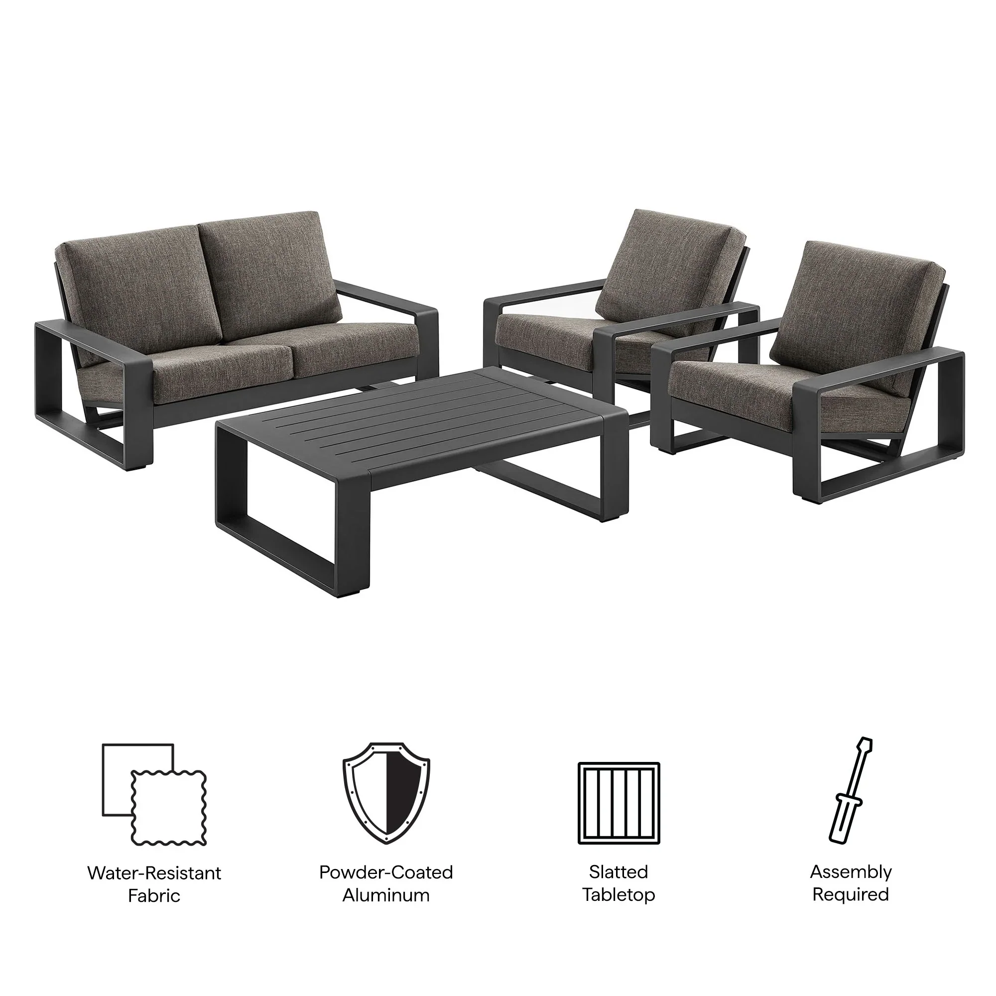 Lirienne 4-Piece Outdoor Patio Aluminum Furniture Set - Image 23